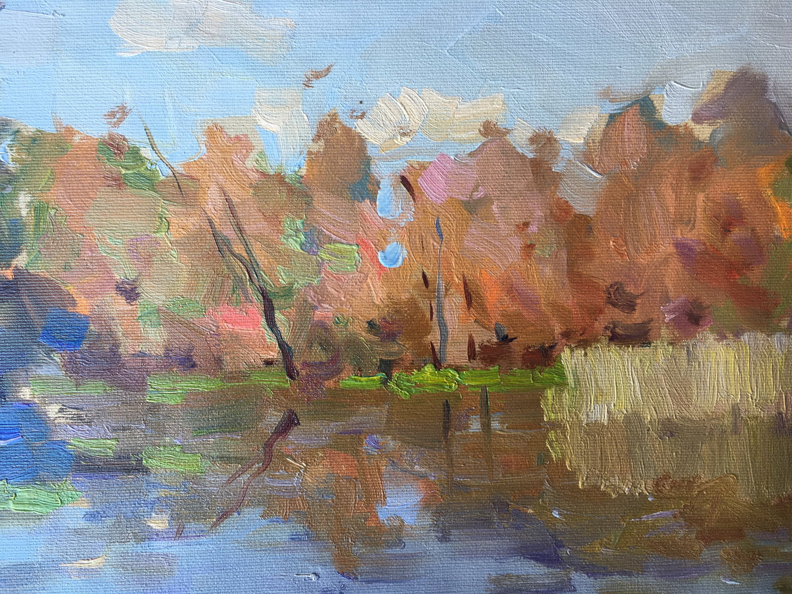 Oil painting Autumn river Sergey Ivanovich - 2