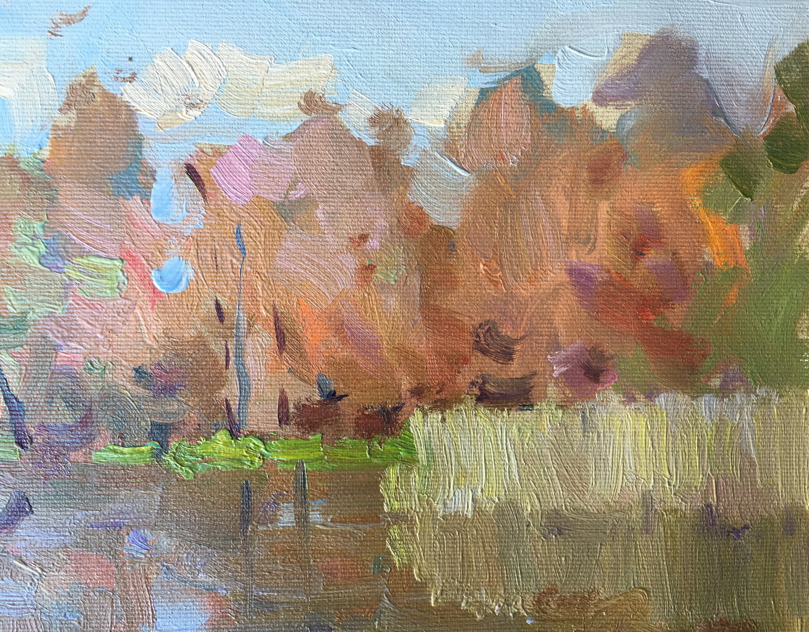 Oil painting Autumn river Sergey Ivanovich - 8