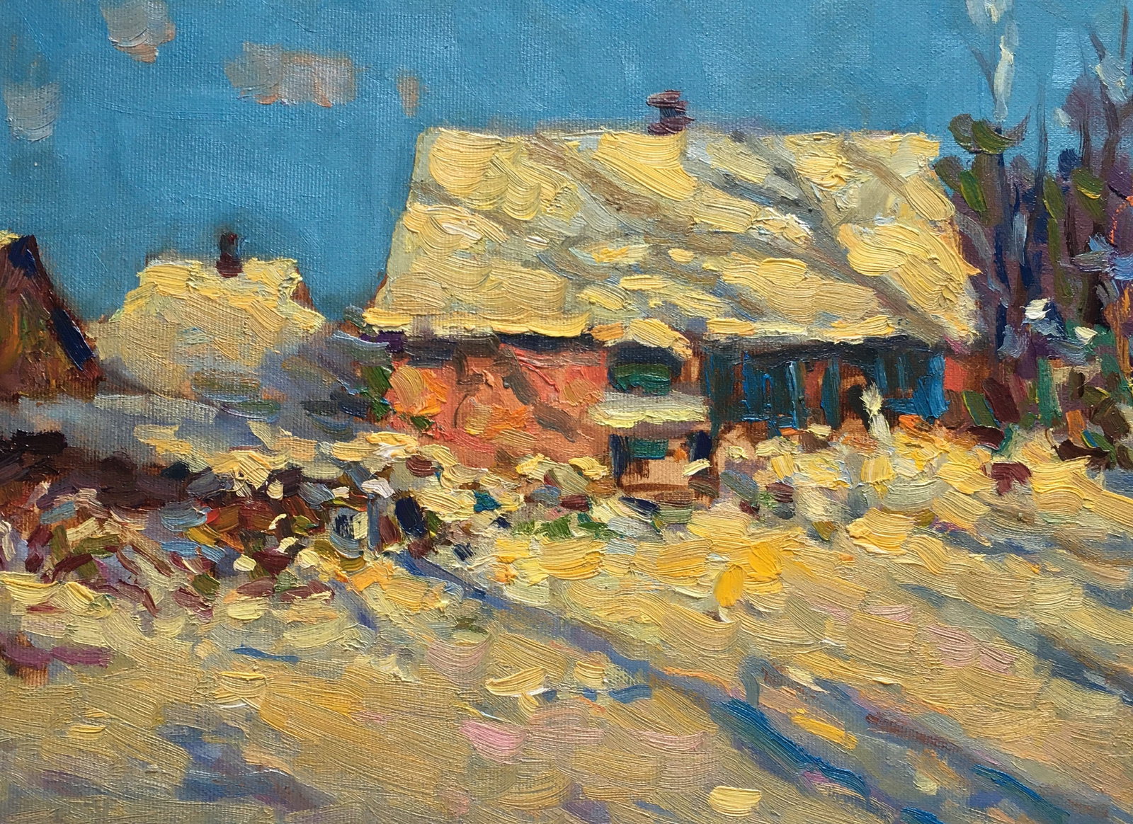 Oil painting Sunny day Sergey Ivanovich: Title: Oil painting Sunny day Sergey Ivanovich Description: 132ALAA Painter: Sergey Ivanovich Animov Size: 37x27 cm/14,5x10,8 inches Components: canvas, oil Original painting from our collection ERA: