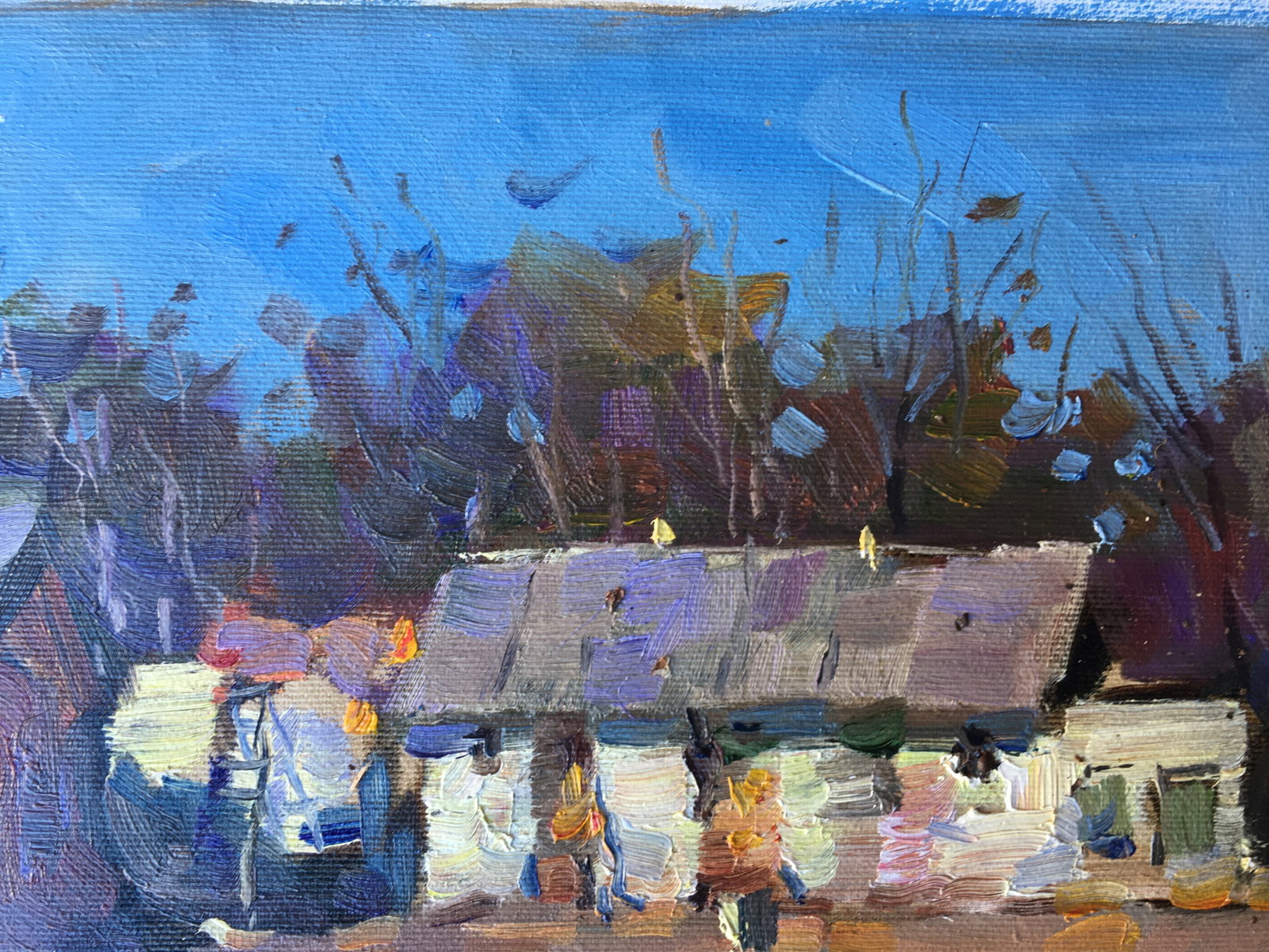 Oil painting Twilight in the village Sergey Ivanovich - 2