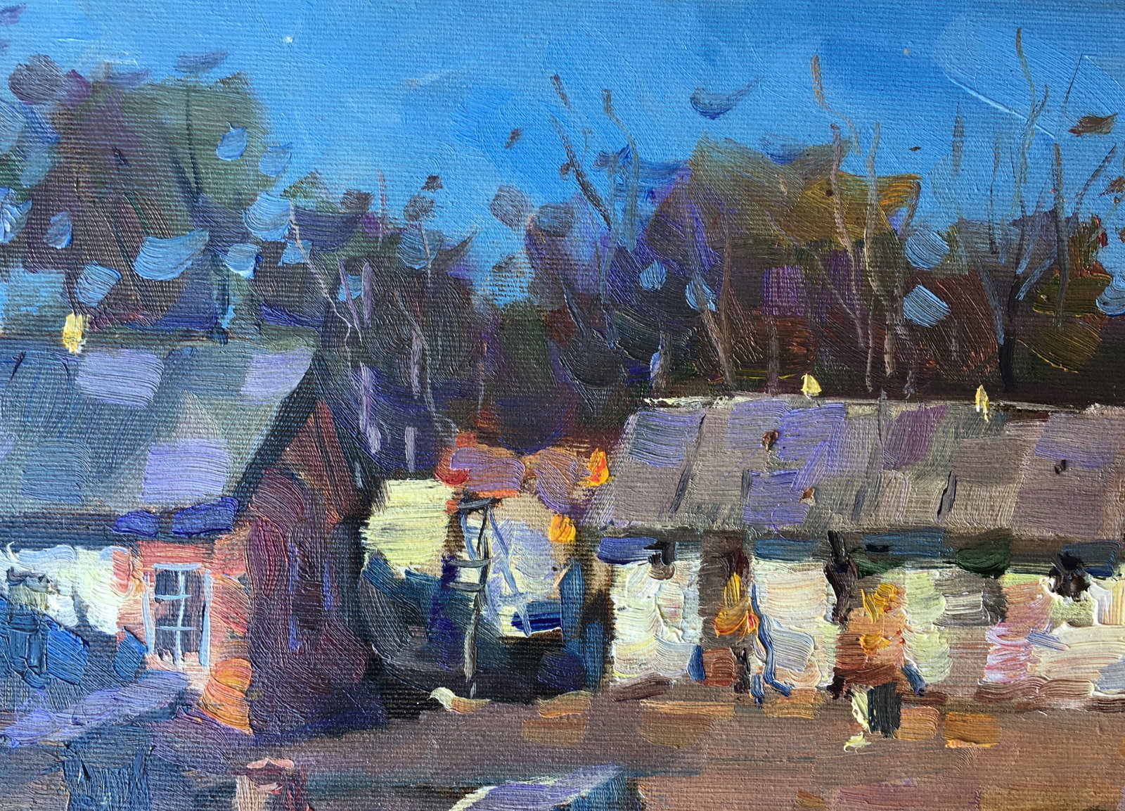 Oil painting Twilight in the village Sergey Ivanovich - 3