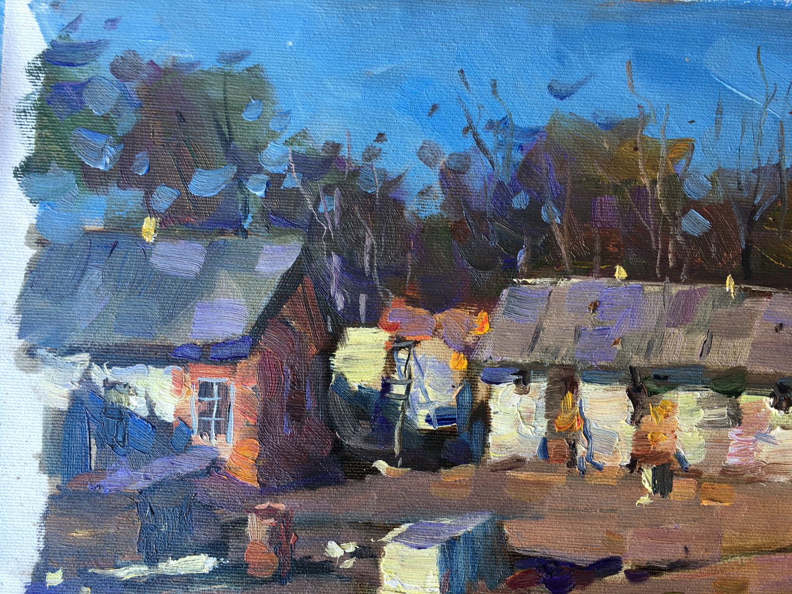 Oil painting Twilight in the village Sergey Ivanovich - 7