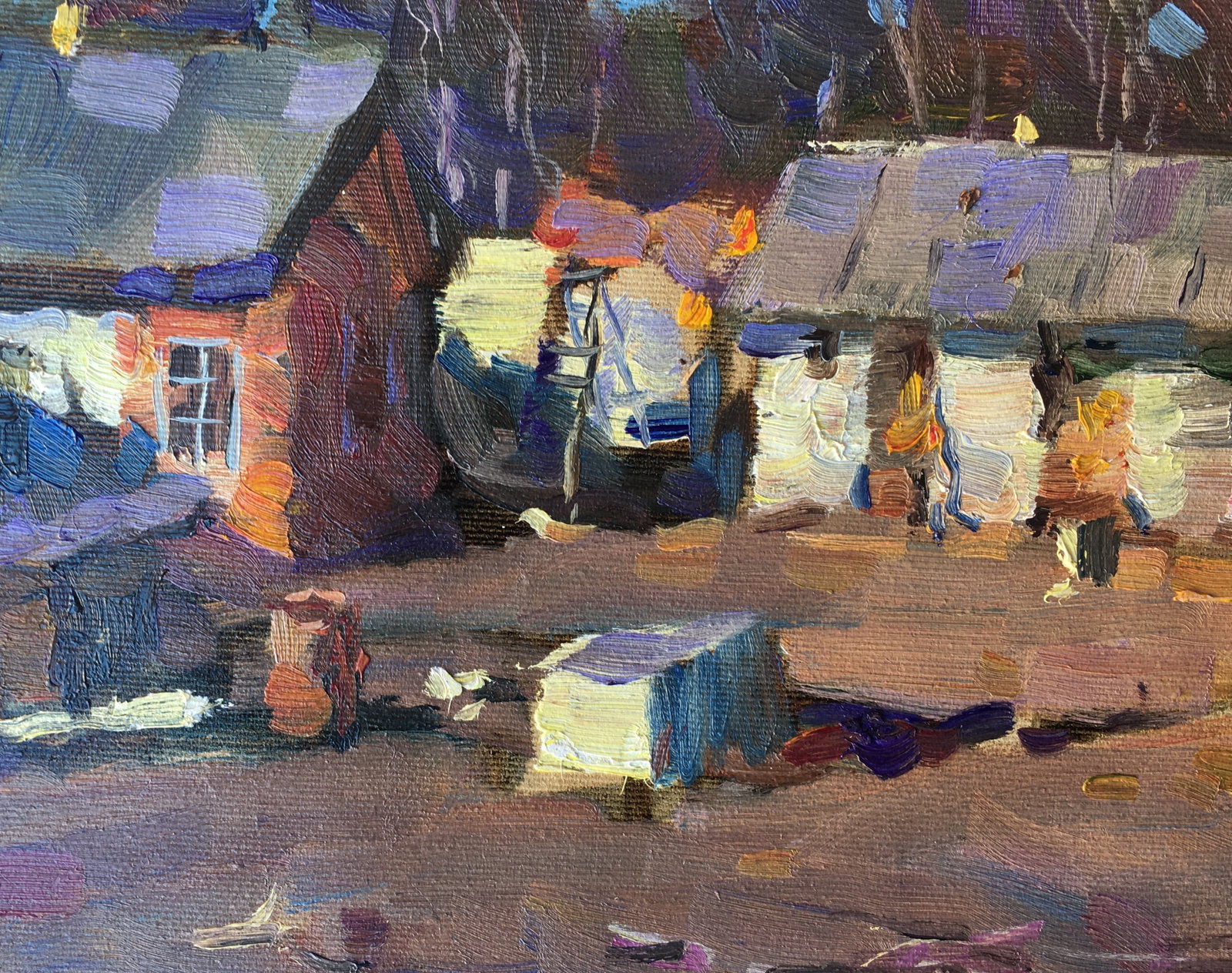 Oil painting Twilight in the village Sergey Ivanovich - 8