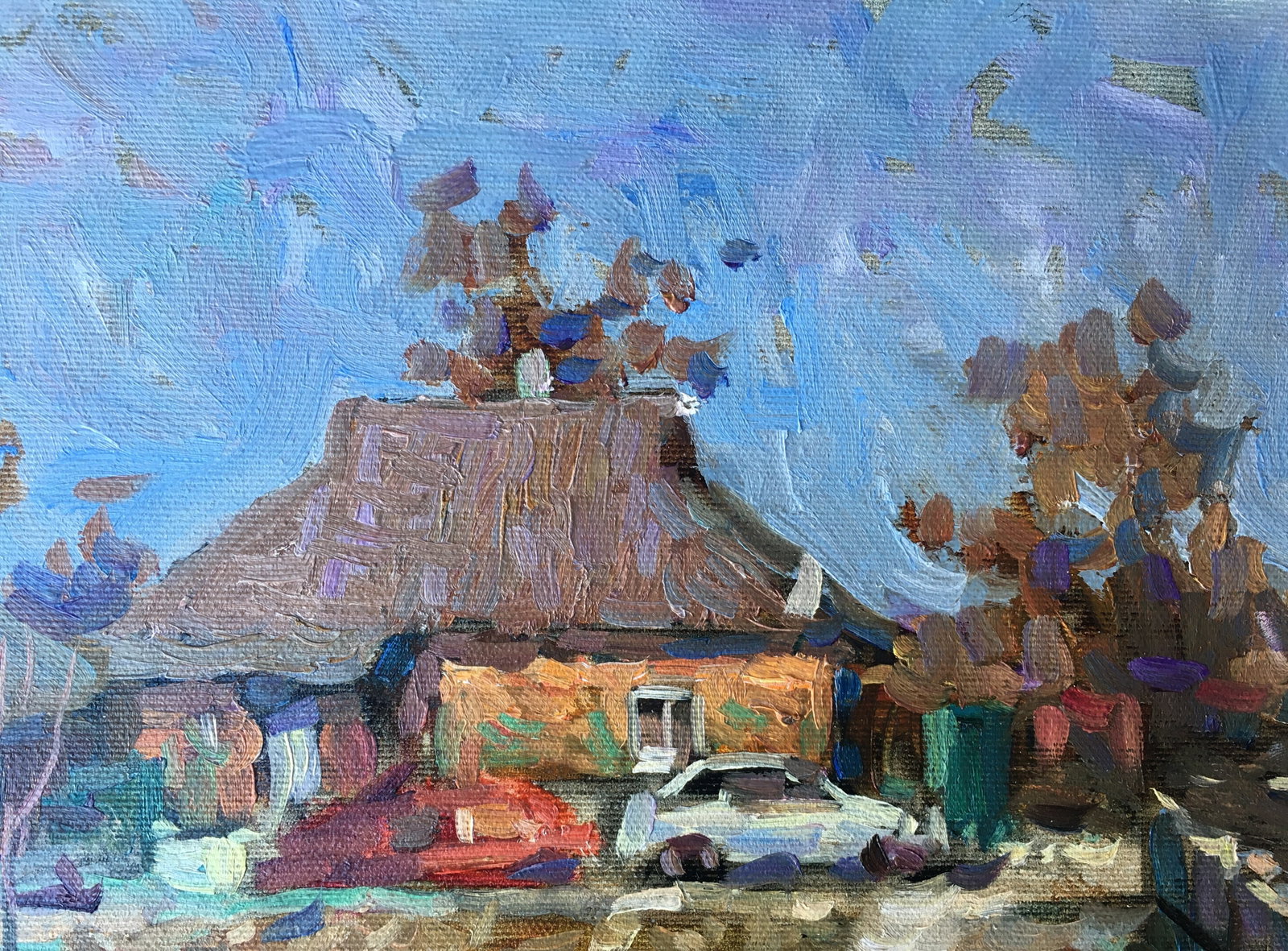 Oil painting Winter evening Sergey Ivanovich - 2