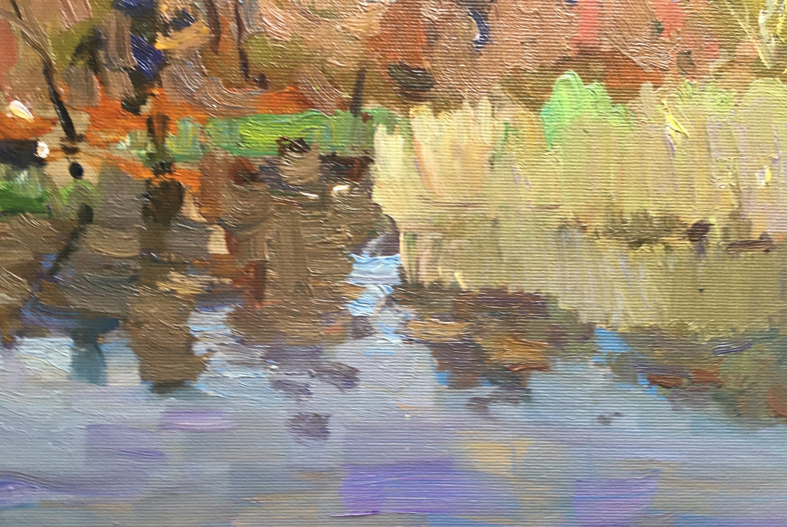 Oil painting Autumn on the pond Sergey Ivanovich - 3