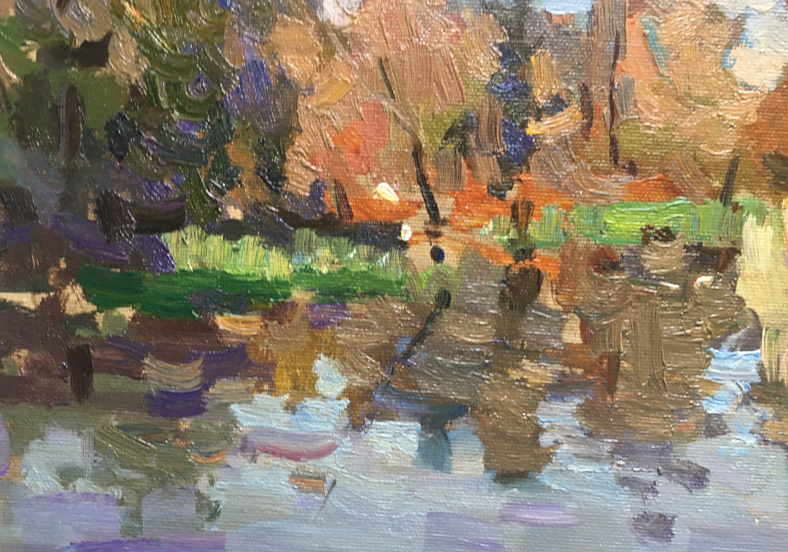 Oil painting Autumn on the pond Sergey Ivanovich - 5