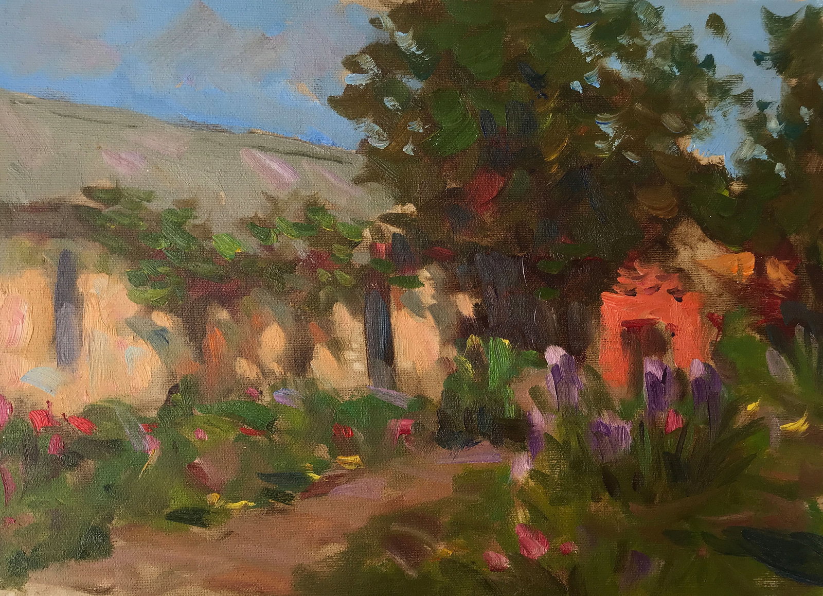 Oil painting in the yard Sergey Ivanovich: Title: Oil painting in the yard Sergey Ivanovich Description: 201ALAA Painter: Sergey Ivanovich Animov Size: 30.5x42 cm/12x16.53 inches Components: canvas, oil Original painting from our collection ER