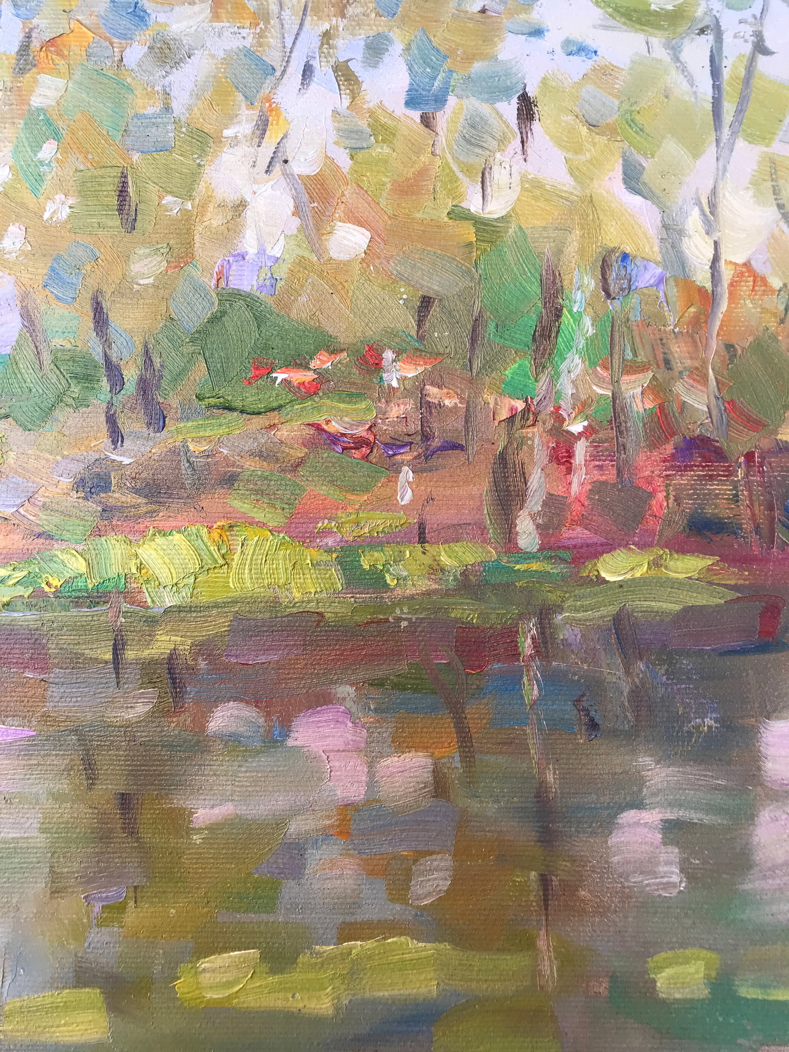 Oil painting leaves fall Sergey Ivanovich - 9