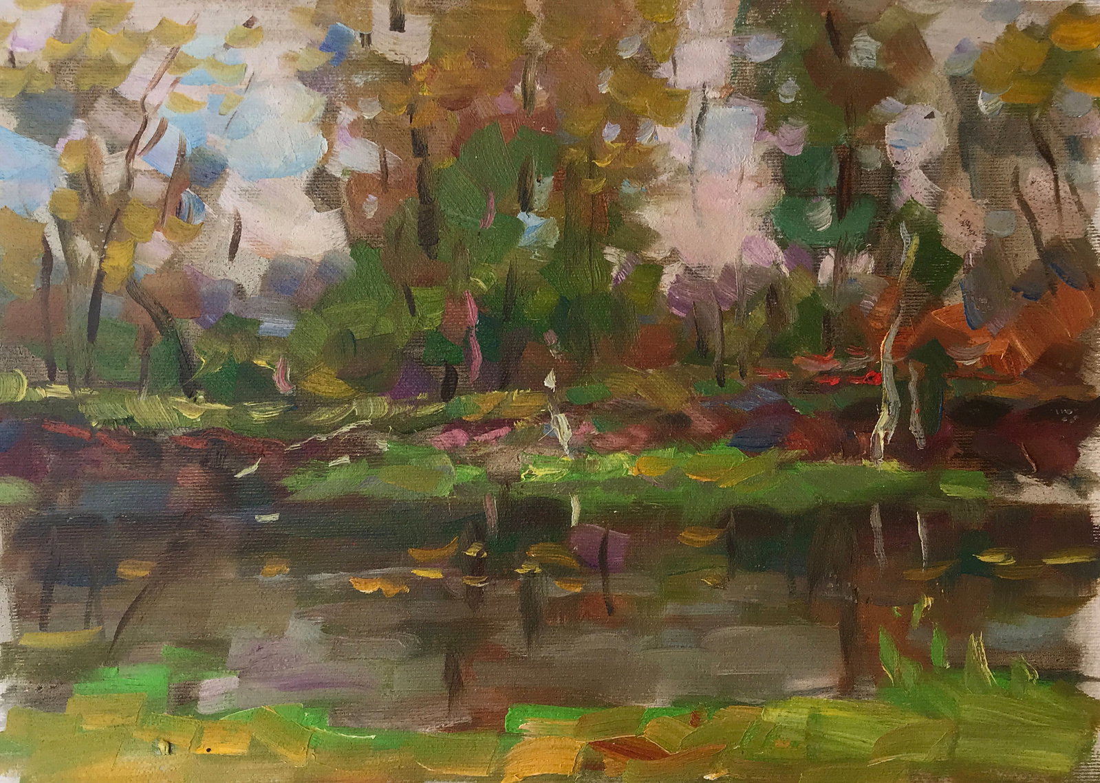 Oil painting picnic Sergey Ivanovich: Title: Oil painting picnic Sergey Ivanovich Description: 209ALAA Painter: Sergey Ivanovich Animov Size: 25x35 cm/9.84x13.77 inches Components: canvas, oil Original painting from our collection ERA: