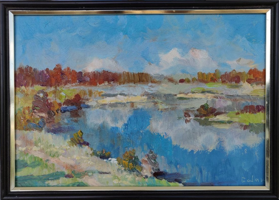 Oil painting sunny day Vyacheslav Petrovich Babac: Title: Oil painting sunny day Vyacheslav Petrovich Babac Description: 105BA Painter: Vyacheslav Petrovick Babac Size: 20x30 cm/7.87x11.8inches Components: oil, cardboard Original painting from our