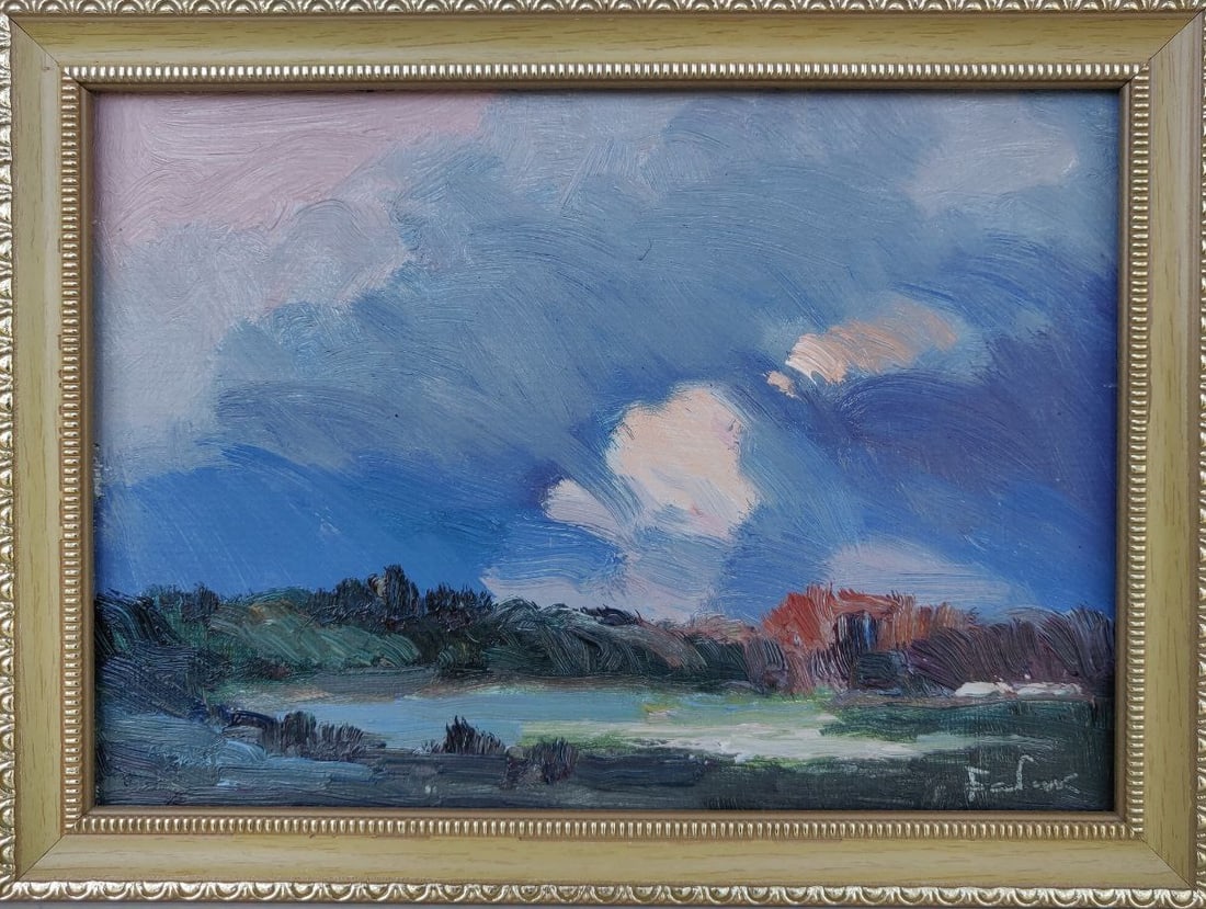 Oil painting landscape Vyacheslav Petrovich Babac: Title: Oil painting landscape Vyacheslav Petrovich Babac Description: 106BA Painter: Vyacheslav Petrovick Babac Size: 15x20 cm/5.91x7.87 inches Components: oil, cardboard Original painting from our co