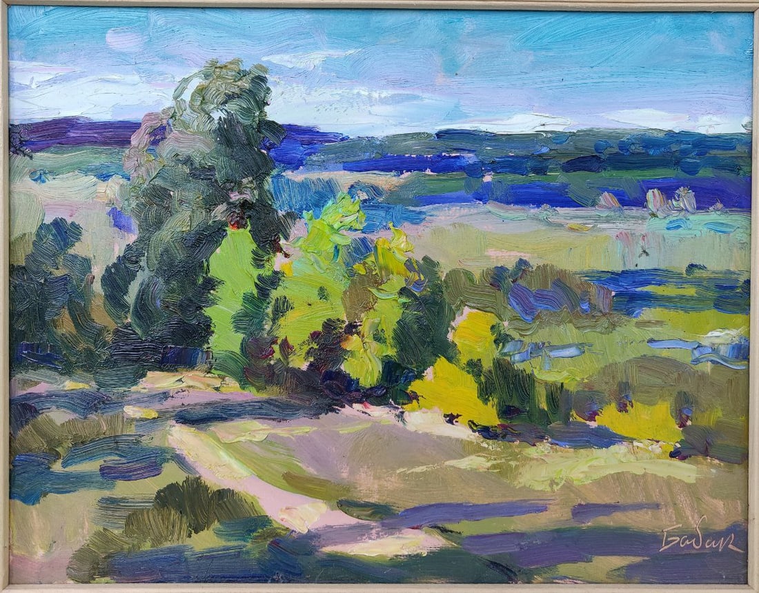 Oil painting landscape Vyacheslav Petrovich Babac: Title: Oil painting landscape Vyacheslav Petrovich Babac Description: 115BA Painter: Vyacheslav Petrovick Babac Size: 26x32 cm/10.2x12.6 inches Components: oil, cardboard Original painting from our