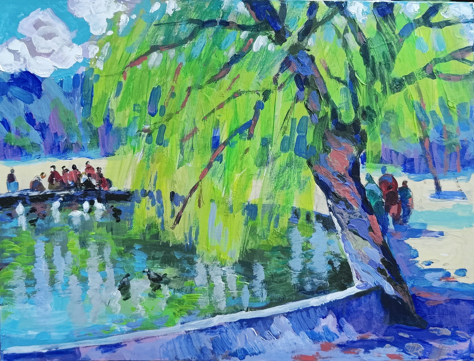 Oil painting day off Vyacheslav Petrovich Babac: Title: Oil painting day off Vyacheslav Petrovich Babac Description: 118BA Painter: Vyacheslav Petrovick Babac Size: 22x29 cm/8.66x11.41 inches Components: oil, cardboard Original painting from our