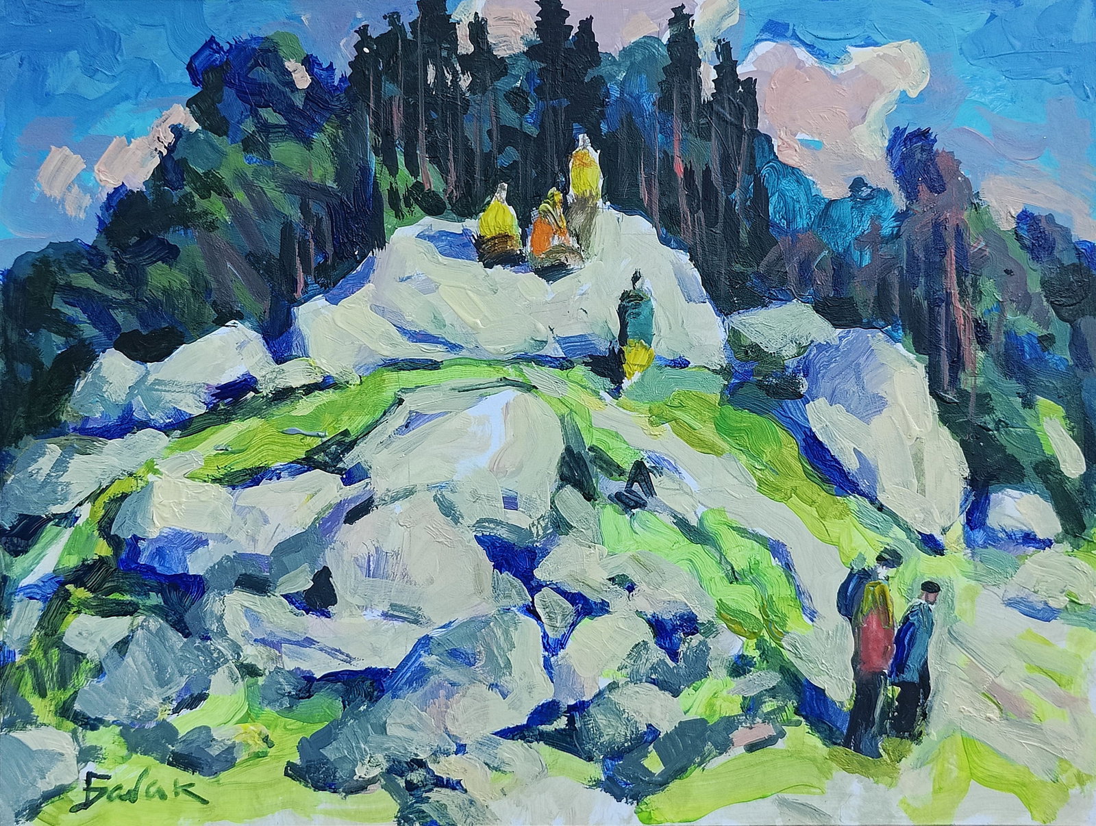 Oil painting rest Vyacheslav Petrovich Babac: Title: Oil painting rest Vyacheslav Petrovich Babac Description: 156BA Painter: Vyacheslav Petrovick Babac Size: 22x28 cm/8.66x11.02 inches Components: oil, cardboard Original painting from our