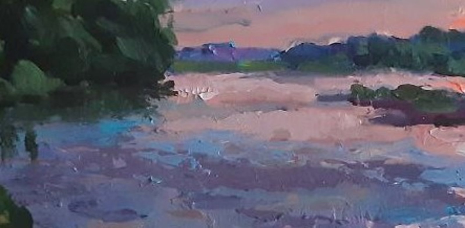 Acrylic painting Evening motif Vyacheslav Petrovich Babac - 3