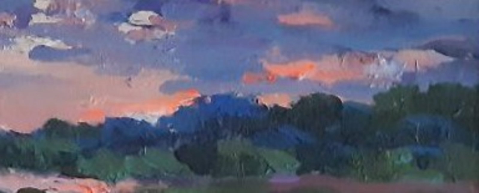 Acrylic painting Evening motif Vyacheslav Petrovich Babac - 5