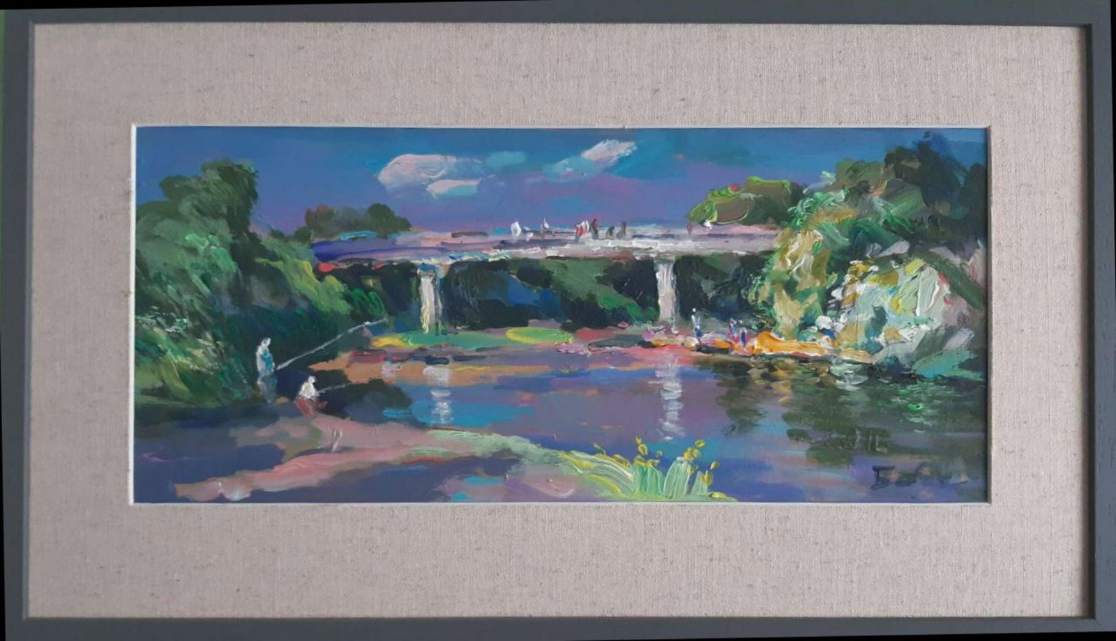 Acrylic painting Vovchynetsky Bridge, Bystrytsia River Vyacheslav Petrovich Babac: Title: Acrylic painting Vovchynetsky Bridge, Bystrytsia River Vyacheslav Petrovich Babac Description: 169BA Painter: Vyacheslav Petrovick Babac Size: 18x40 cm/7,08x15,75 inches Components: Acrylic, ca