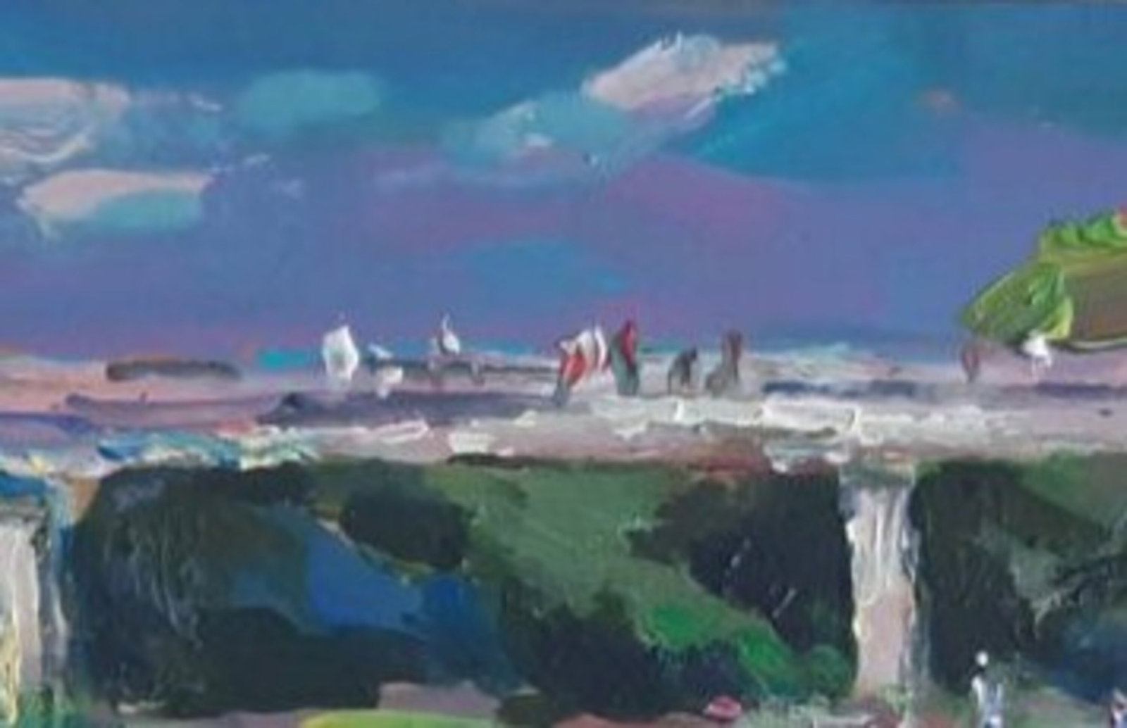 Acrylic painting Vovchynetsky Bridge, Bystrytsia River Vyacheslav Petrovich Babac - 2