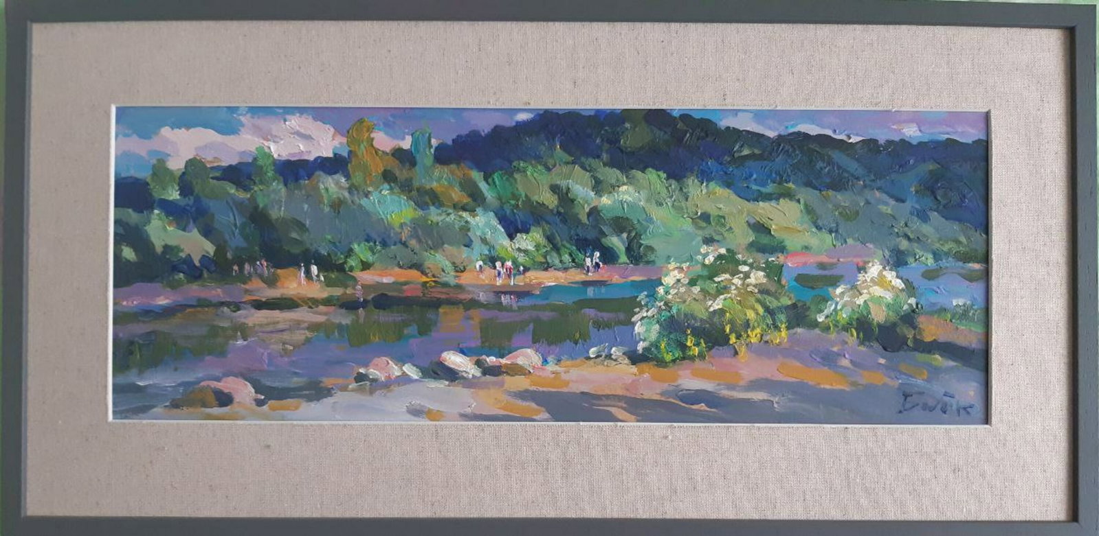 Acrylic painting On the river Bystrytsia Vyacheslav Petrovich Babac: Title: Acrylic painting On the river Bystrytsia Vyacheslav Petrovich Babac Description: 173BA Painter: Vyacheslav Petrovick Babac Size: 18x49 cm/7,08x19,29 inches Component: Acrylic, cardboard