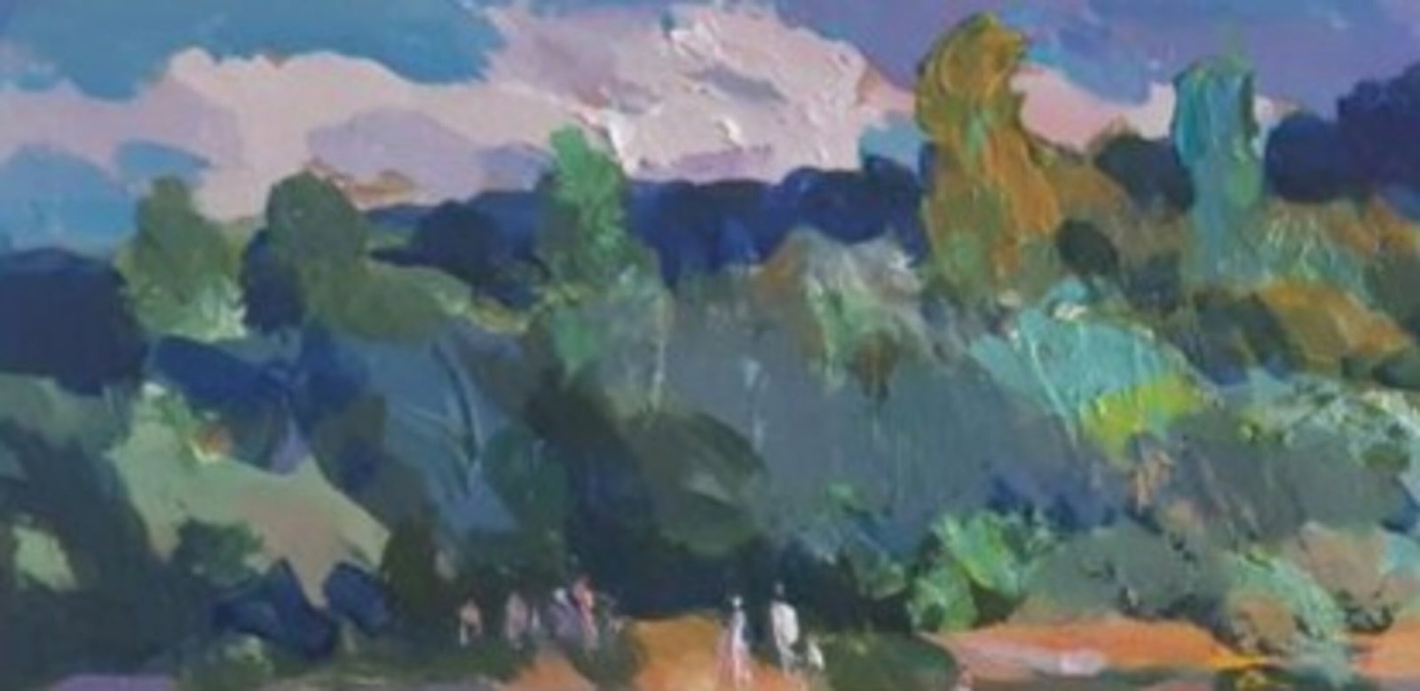 Acrylic painting On the river Bystrytsia Vyacheslav Petrovich Babac - 2