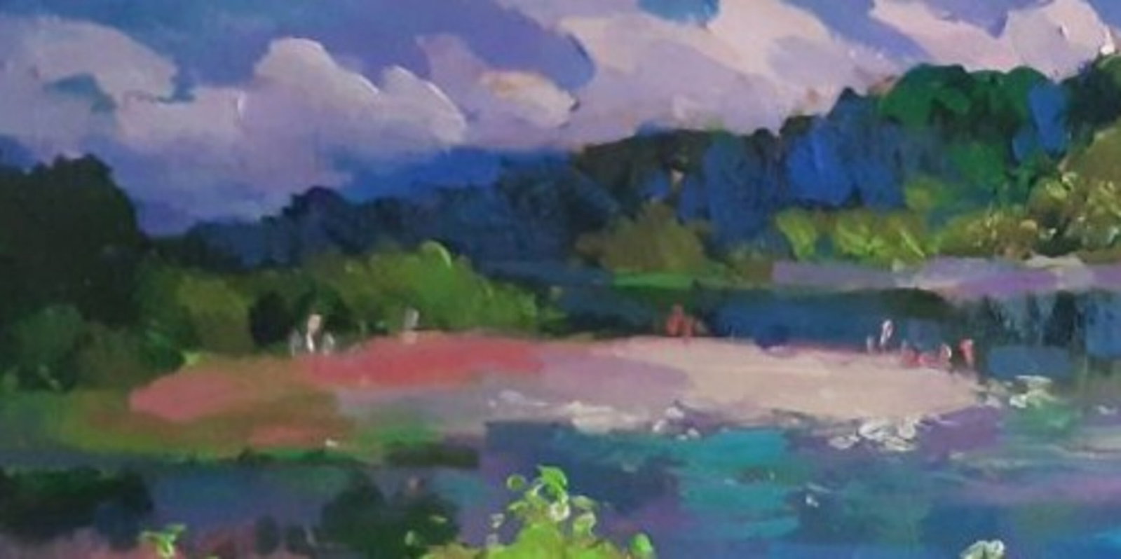Acrylic painting Bystrytsia River Vyacheslav Petrovich Babac - 2