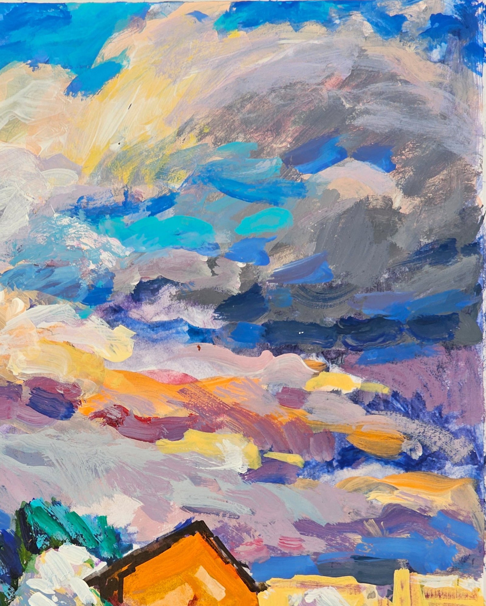 Oil painting cloudy landscape Vyacheslav Petrovich Babac - 4