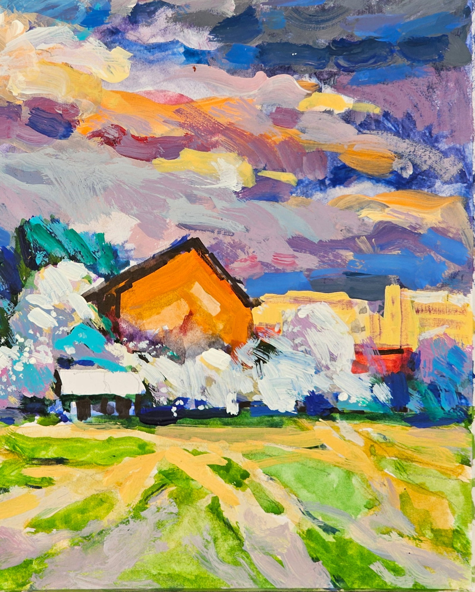 Oil painting cloudy landscape Vyacheslav Petrovich Babac - 6