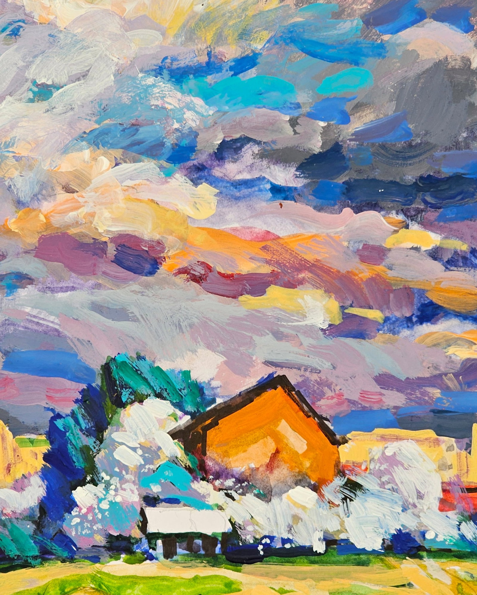 Oil painting cloudy landscape Vyacheslav Petrovich Babac - 7