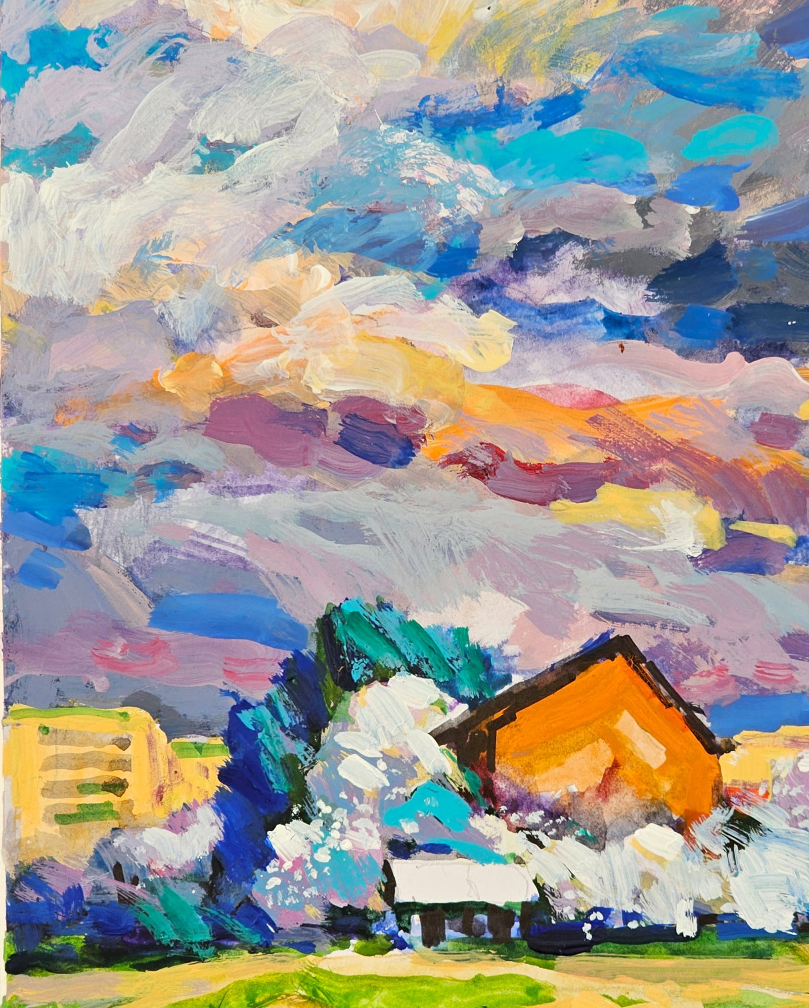 Oil painting cloudy landscape Vyacheslav Petrovich Babac - 8