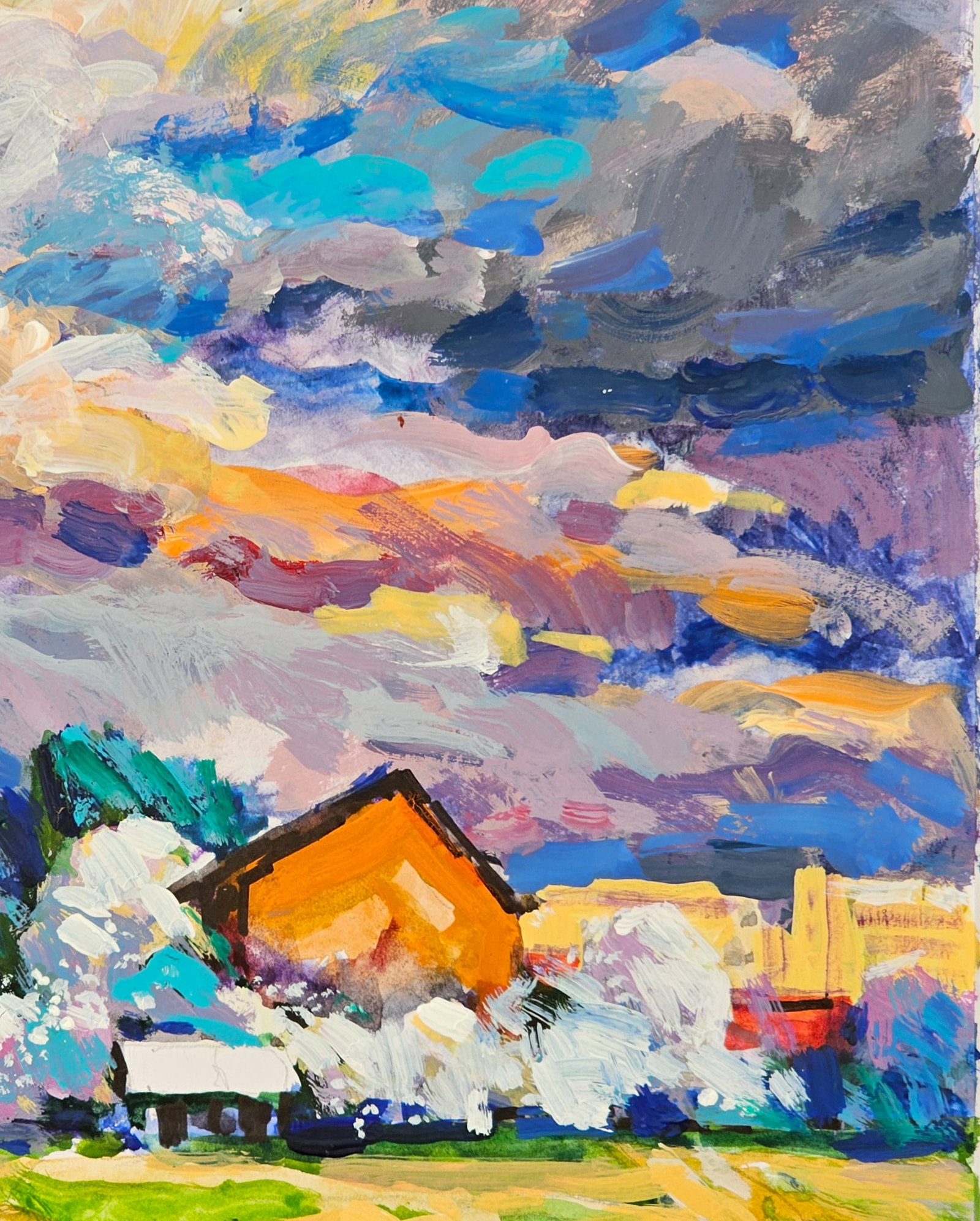 Oil painting cloudy landscape Vyacheslav Petrovich Babac - 9
