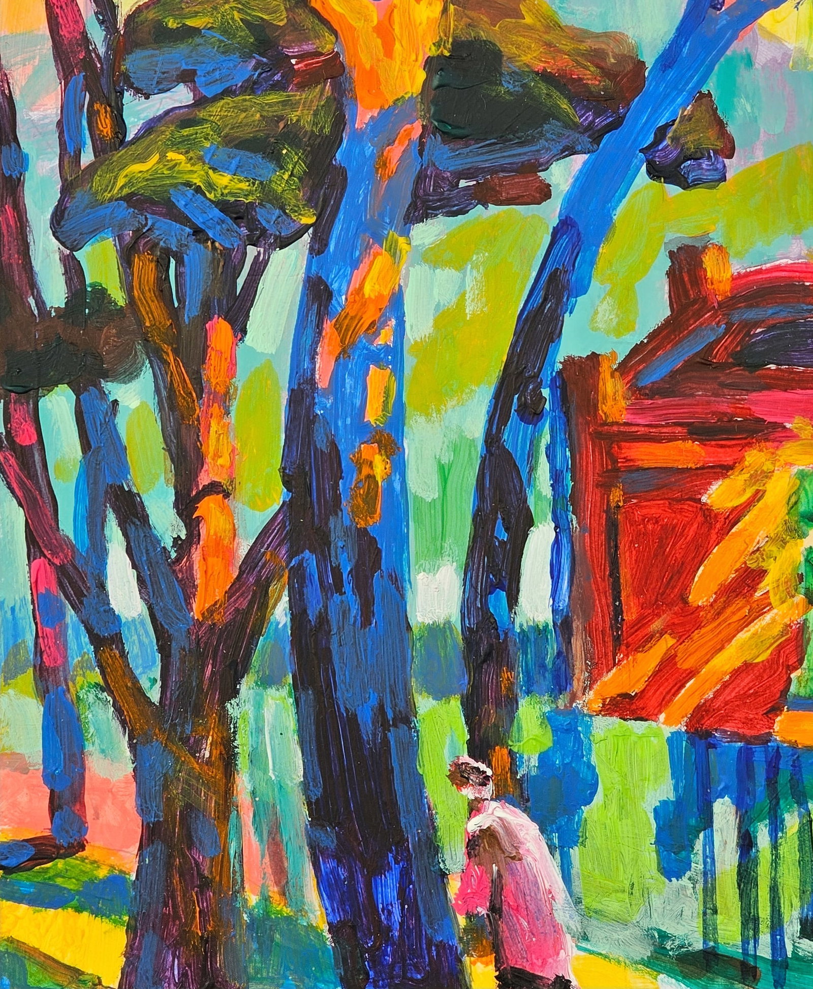 Oil painting forest landscape Vyacheslav Petrovich Babac - 5