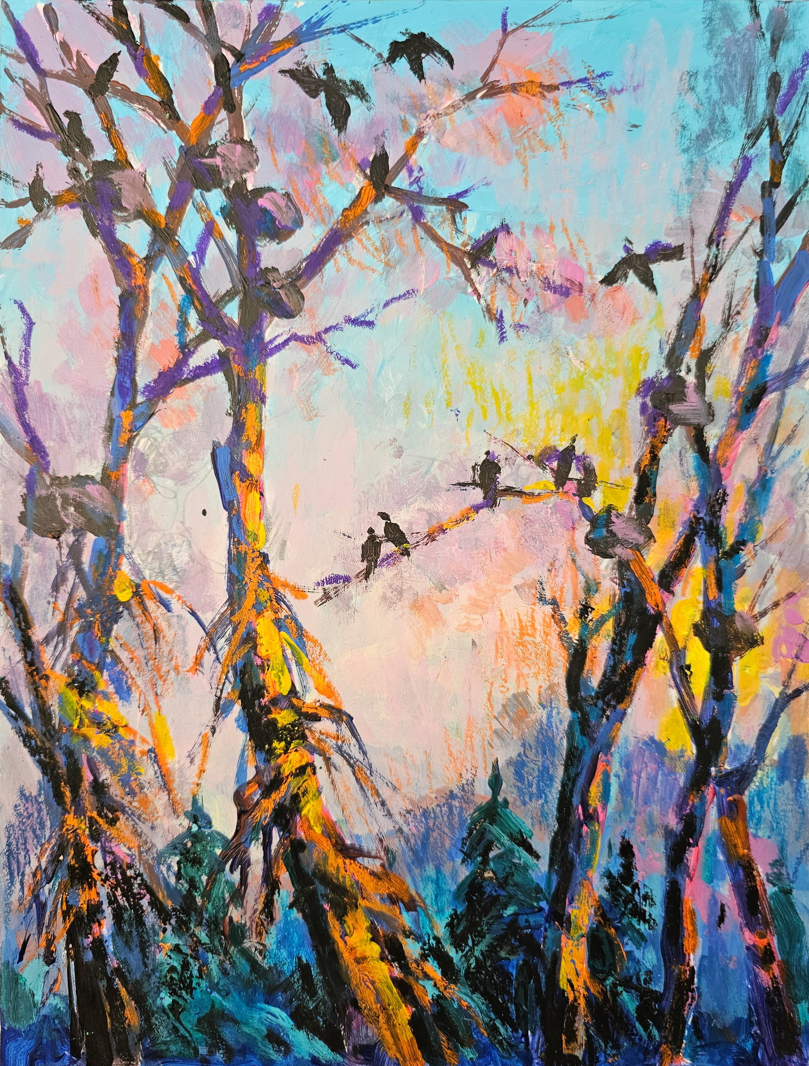 Oil painting evening is coming Vyacheslav Petrovich Babac: Title: Oil painting evening is coming Vyacheslav Petrovich Babac Description: 198BA Painter: Vyacheslav Petrovick Babac Size: 29x22 cm/ 11.41x8.66 inches Component: oil, cardboard Original painting