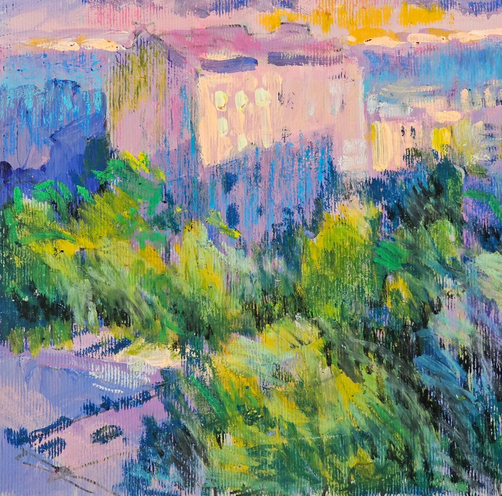 Acrylic painting window landscape Vyacheslav Petrovich Babac - 5
