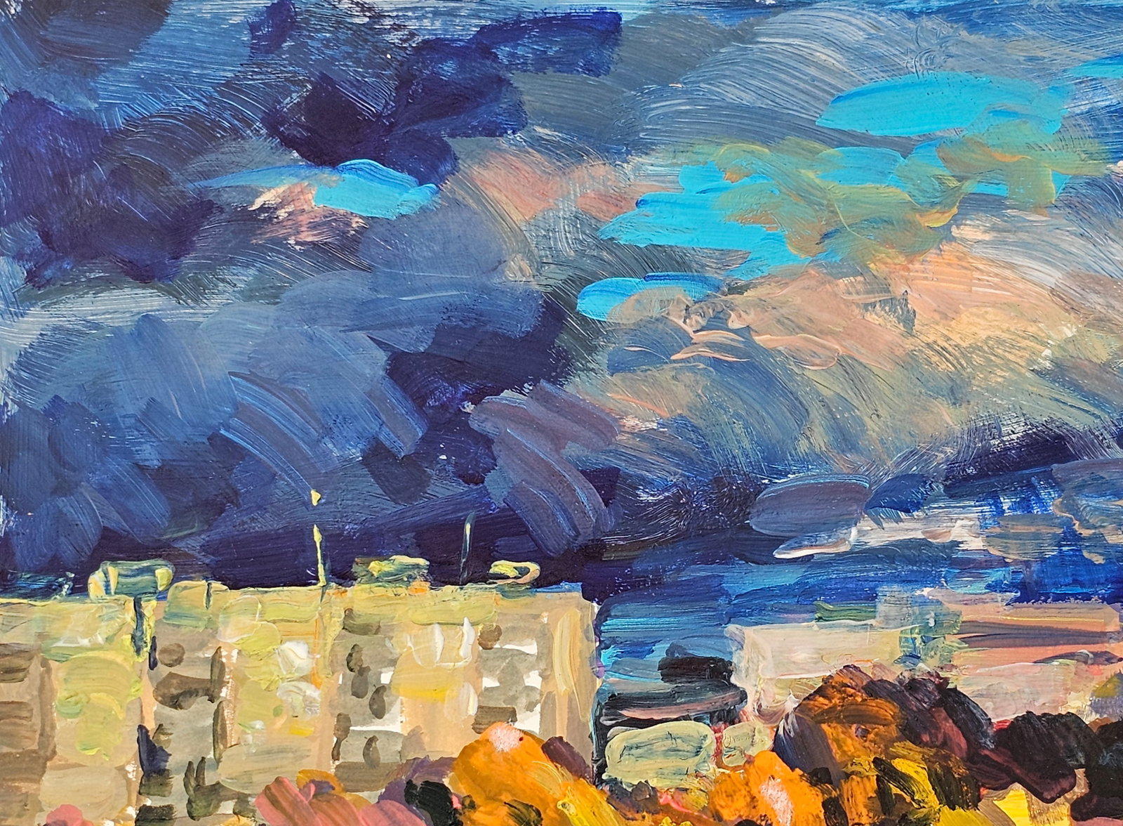 Acrylic painting the city of Ivano-Frankivsk Vyacheslav Petrovich Babac - 3