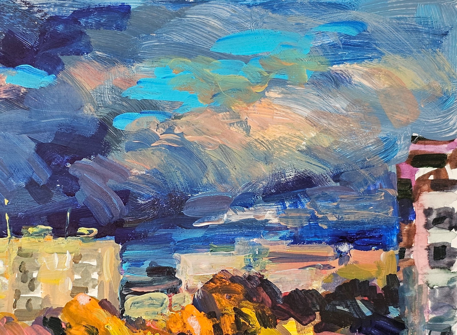 Acrylic painting the city of Ivano-Frankivsk Vyacheslav Petrovich Babac - 4