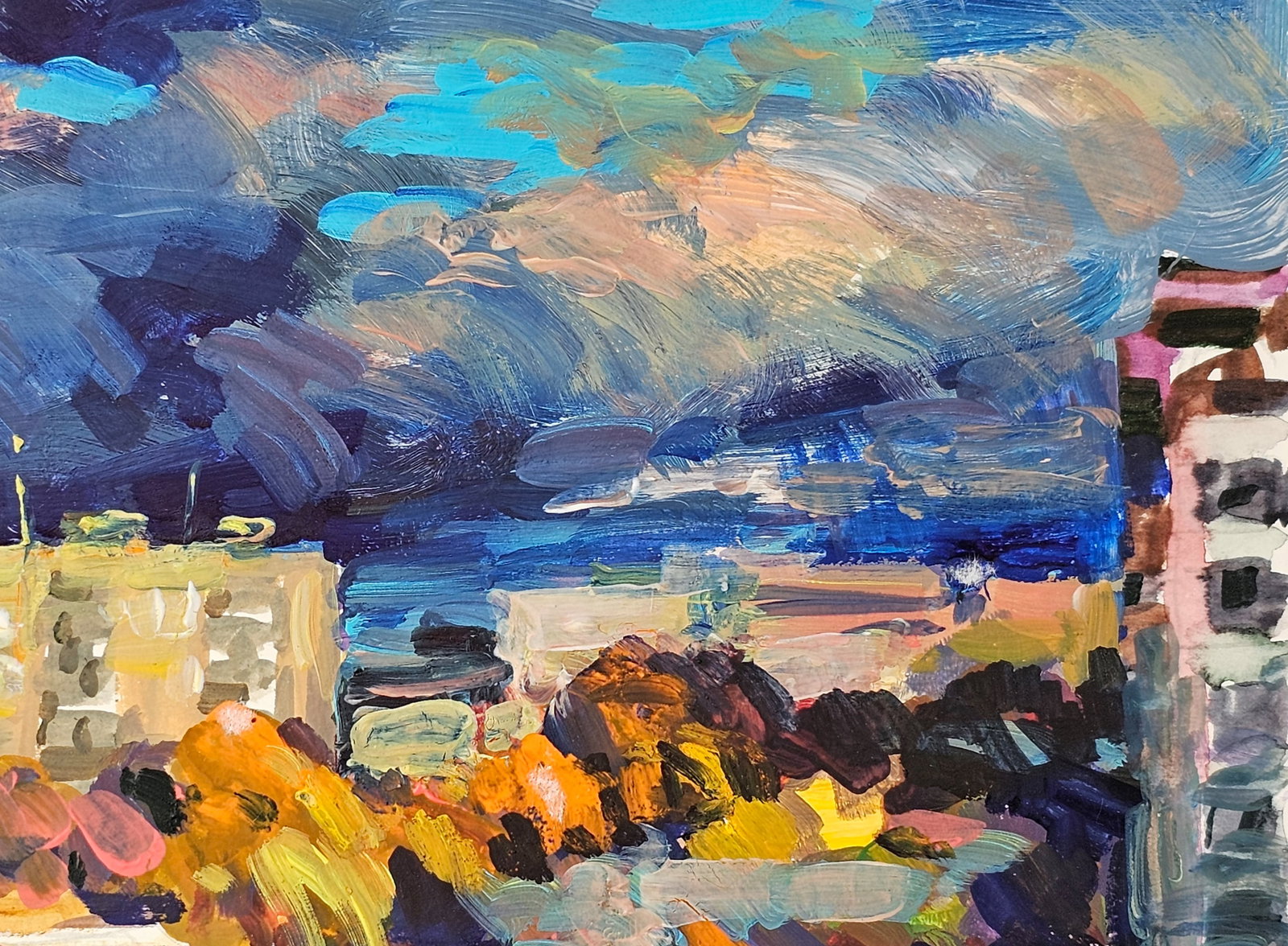 Acrylic painting the city of Ivano-Frankivsk Vyacheslav Petrovich Babac - 9