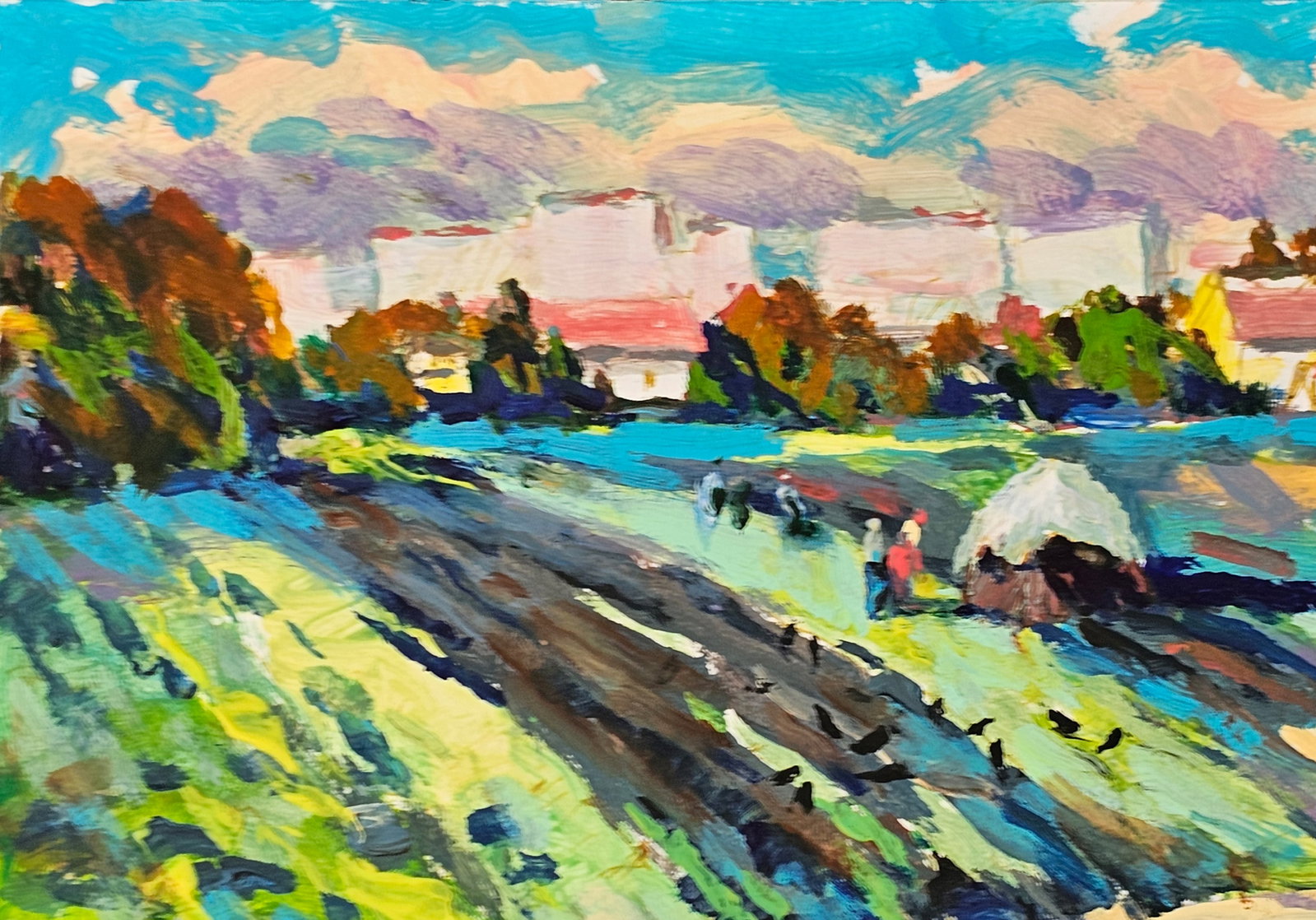 Acrylic painting the city of Ivano-Frankivsk Vyacheslav Petrovich Babac - 3