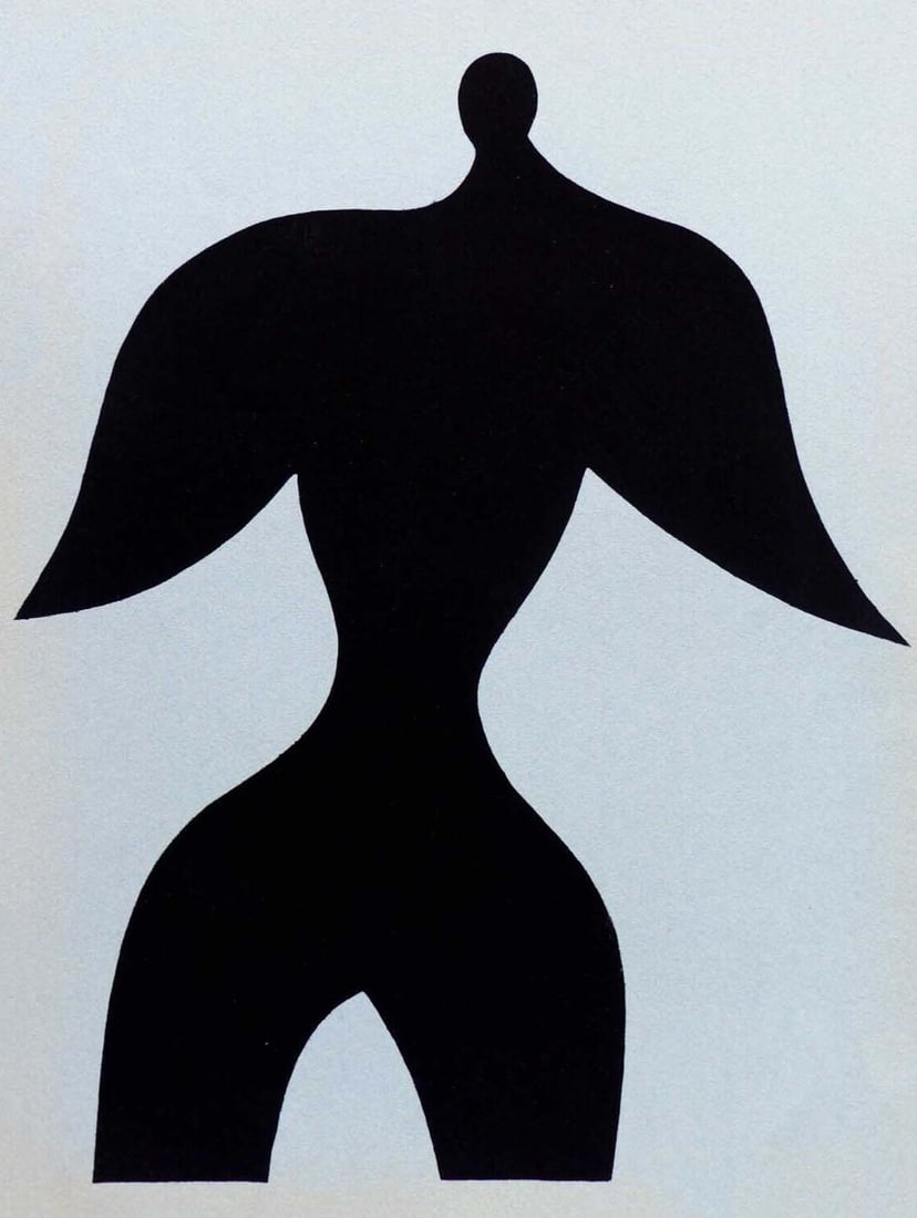 Jean Arp Pochoir Homme XXe Siecle 1957: Title: Homme Artist: Jean Arp Country: France - Germany Medium: Pochoir Marks: Not signed, not numbered Printed: 1957 in France Paper Size: 12.50 x 9.50 inch Provenance: XXe Siecle 8 1957 Condition: