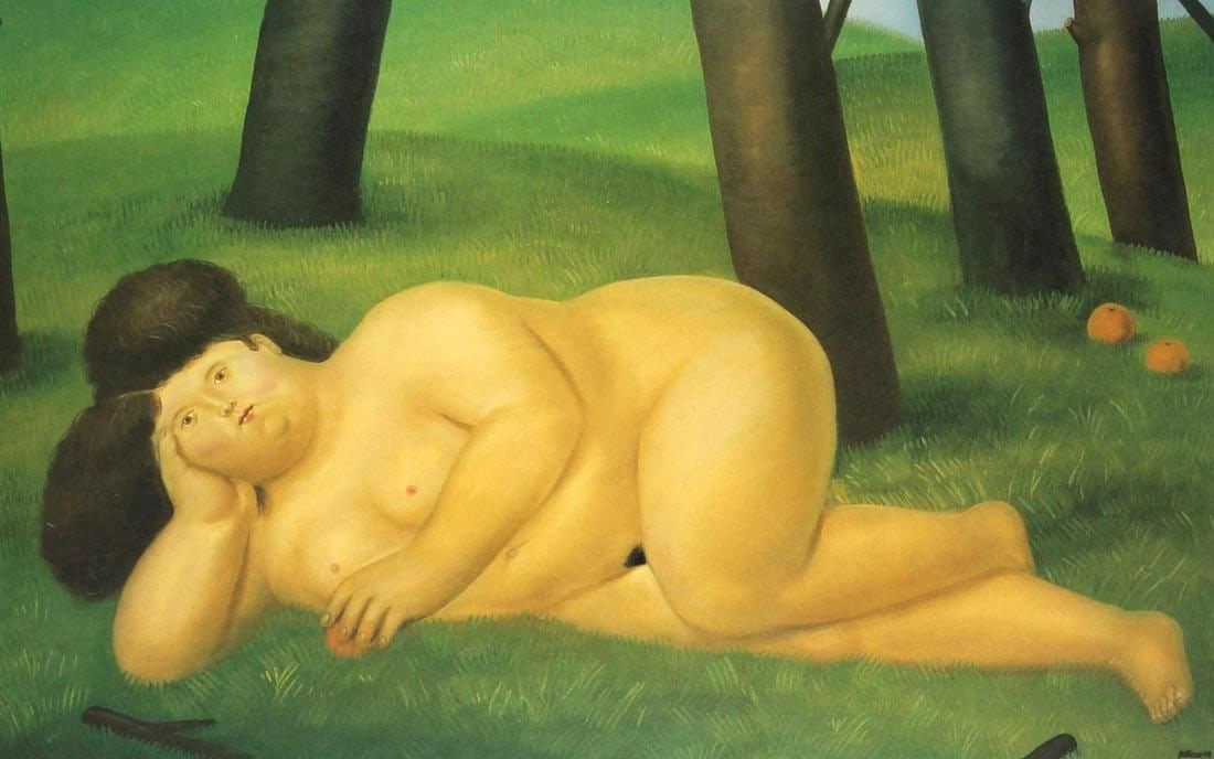 Fernando Botero 29 Reclining Woman 1983: Title: Reclining W