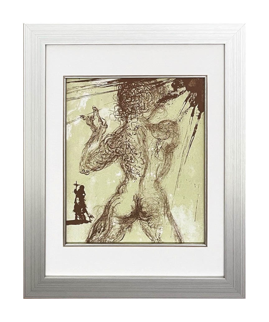 Salvador Dali Le Pecheur Original Lithograph 1967 framed: Title: Le Pecheur Artist: Salvador Dali Country: Spain Medium: Original Lithograph Marks: Not signed, not numbered Size: Vellum paper 10.75 x 8.5 inches Printed: 1967 by Desjobert, France Proven
