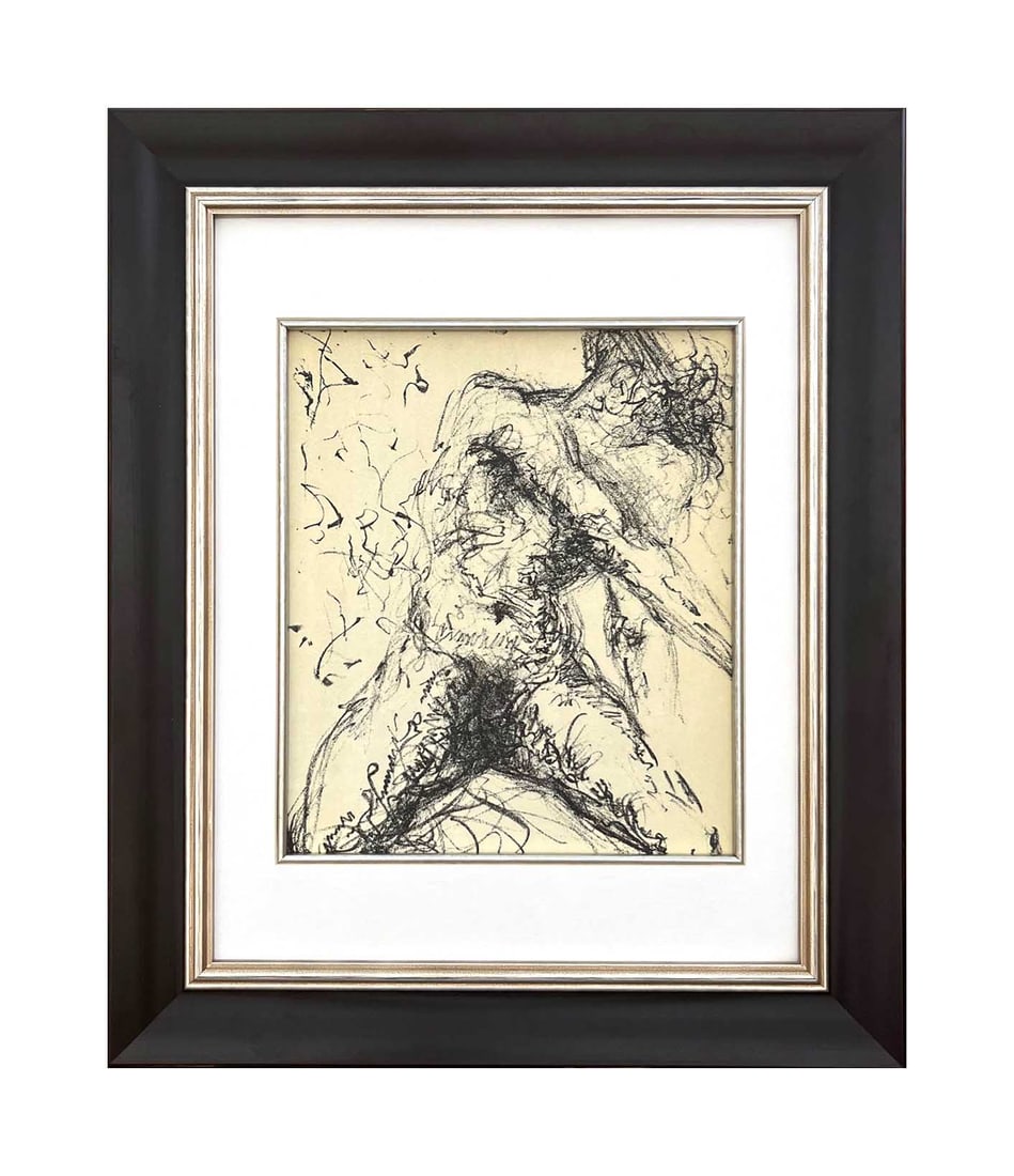 Salvador Dali Nu gris Original Lithograph 1967 framed: Title: Nu gris Artist: Salvador Dali Country: Spain Medium: Original Lithograph Marks: Not signed, not numbered Size: Vellum paper 10.75 x 8.5 inches Printed: 1967 by Desjobert, France Provenanc