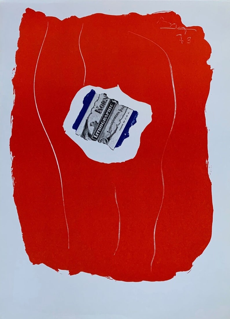 Robert Motherwell Original Lithograph Tricolor XXe Siecle 1973: Title: Tricolor Artist: Robert Motherwell Country: USA Medium: Original Lithograph Marks: Not signed not numbered Paper Size: Vellum paper 12.50 x 10.50 inch Printed: 1973 by Mourlot in France