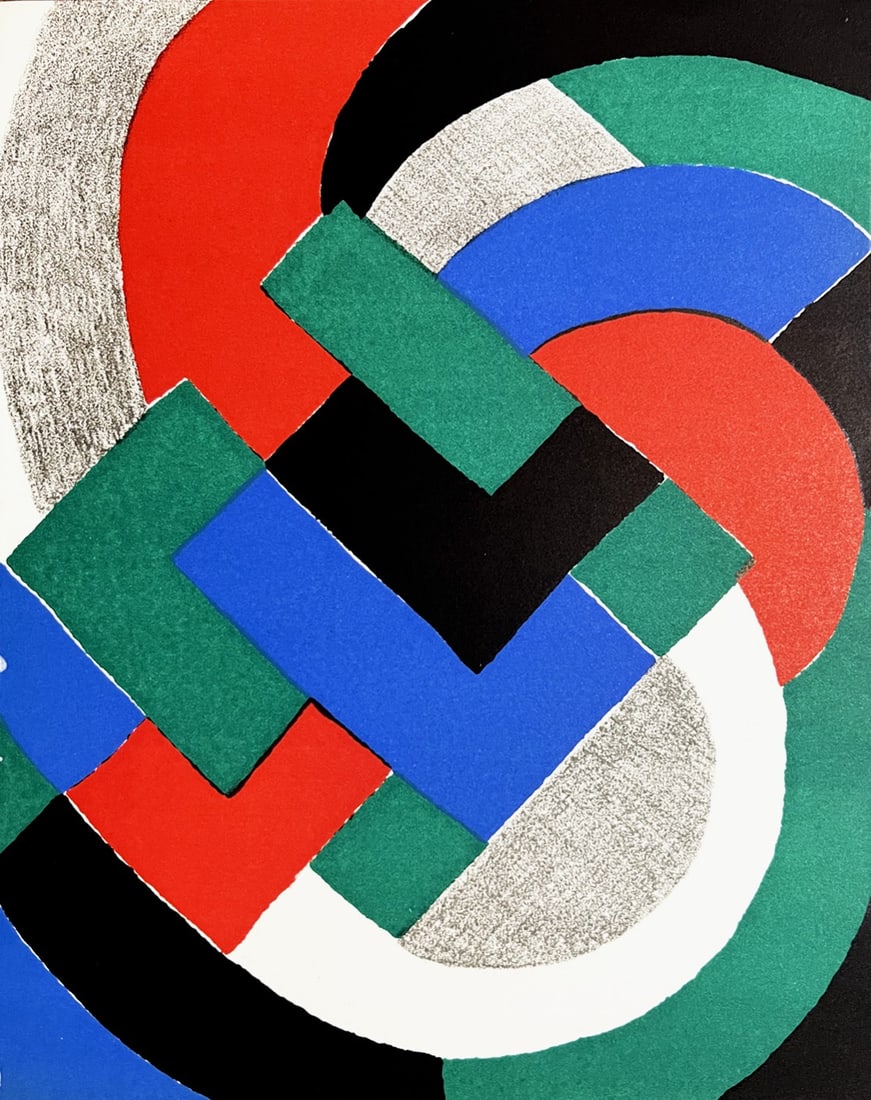 Sonia Delaunay Original Lithograph XXe siecle 1966: Artist: Sonia Delaunay Title: Untitled Medium: Original Lithograph Marks: Not signed, not numbered Paper: Vellum paper 12.5 x 9.50 inch Printed: 1966 by Mourlot, France Provenance: XXe siecle 32 1966