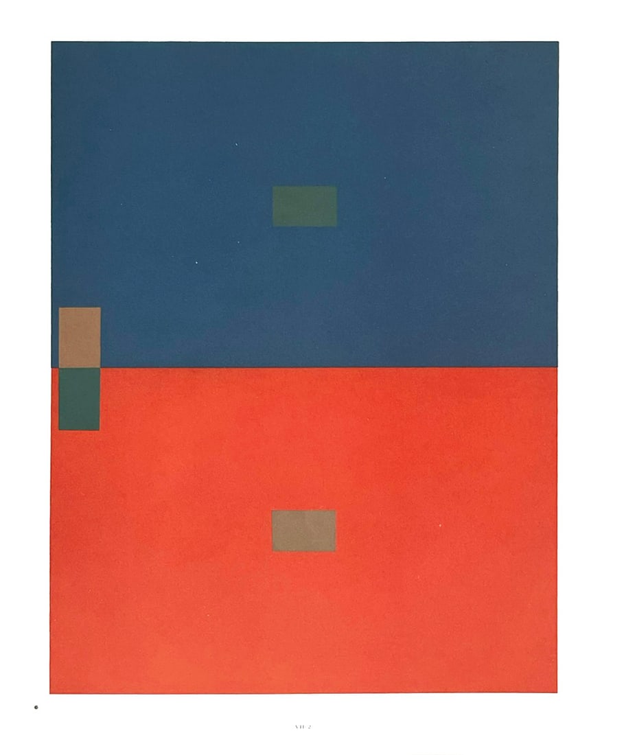 2009 Josef Albers The Interaction of Color Plate VII-2: Artist: Josef Albers Country: Germany-USA Title: Plate VII-2 Paper Size: 13.50 x 10.50 inches on Munken Print Cream Printed: 2009 Graphicom, Italy, specializing in high-quality printing. Marks: Not