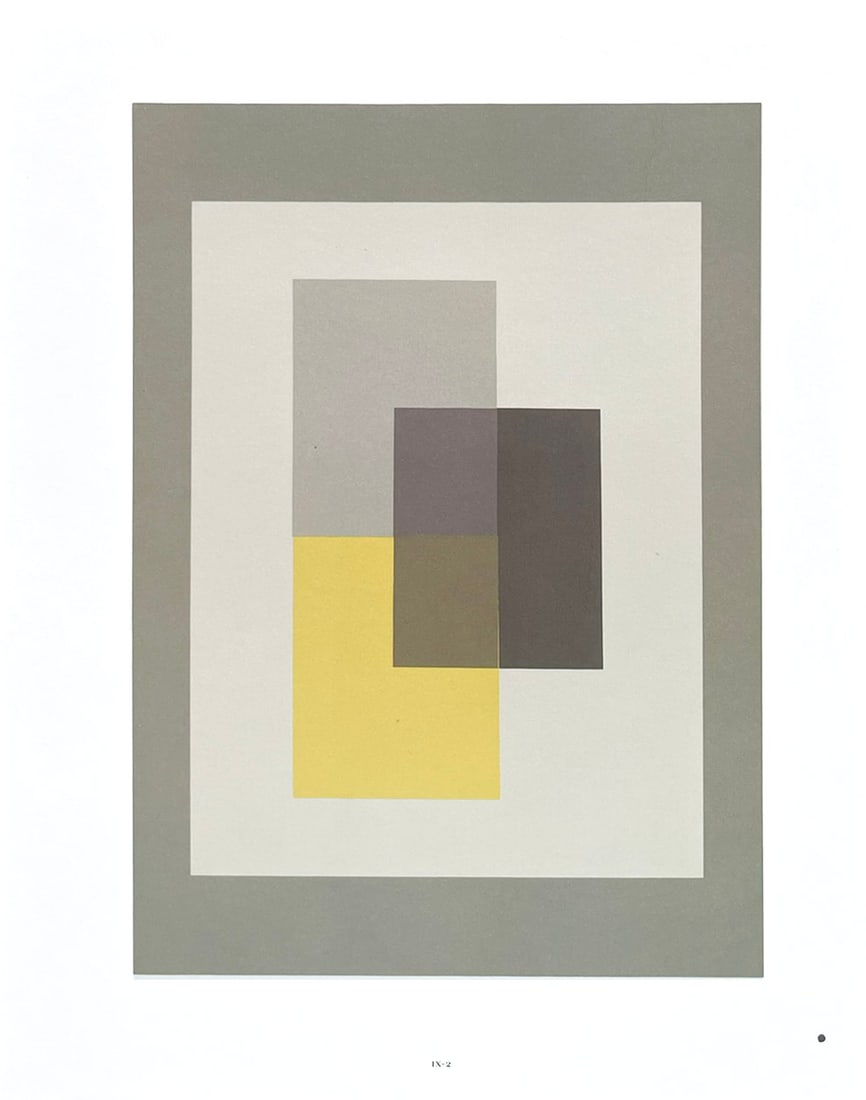 2009 Josef Albers The Interaction of Color Plate IX-2: Artist: Josef Albers Country: Germany-USA Title: Plate IX-2 Paper Size: 13.50 x 10.50 inches on Munken Print Cream Printed: 2009 Graphicom, Italy, specializing in high-quality printing. Marks: Not