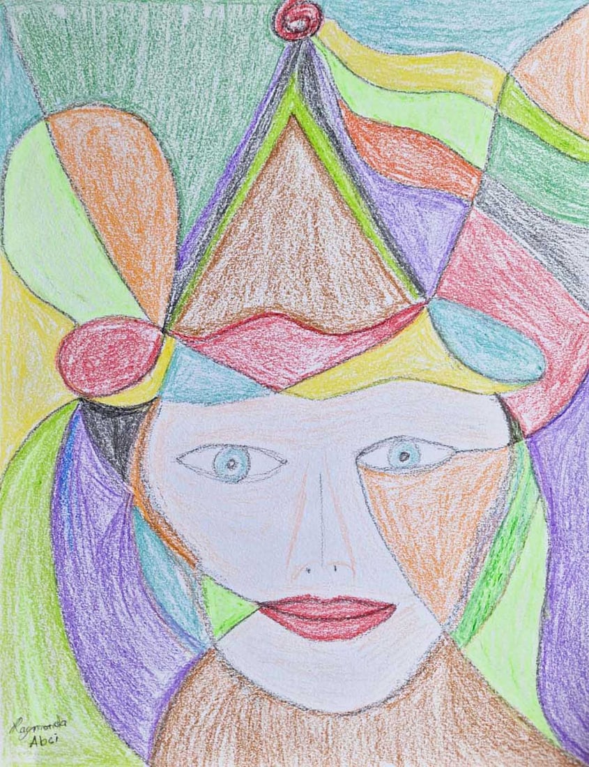 Raymonda Abci print Geometric Muse: Title: Geometric Muse Artist: Raymonda Abci Country: Lebanon Medium: Giclee Marks: Limited edition of 50, numbered in pencil Paper size: 13x19 inches on watercolour paper Provenance: Printed by Fine