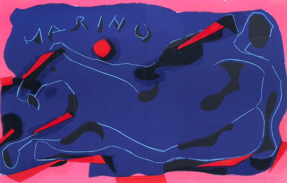 Marini Lithograph Two Horses XXe Siecle 1974: Title: Two Horses Artist: Marino Marini Country: Italy Medium: Original Lithograph Marks: Not signed, not numbered Size: 12.50 x 19 inches and folded as issued Printed: 1974 on vellum paper by