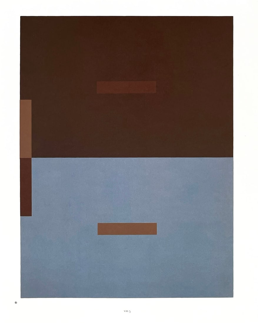 2009 Josef Albers The Interaction of Color Plate VII-5: Artist: Josef Albers Country: Germany-USA Title: Plate VII-5 Paper Size: 13.50 x 10.50 inches on Munken Print Cream Printed: 2009 Graphicom, Italy, specializing in high-quality printing. Marks: Not