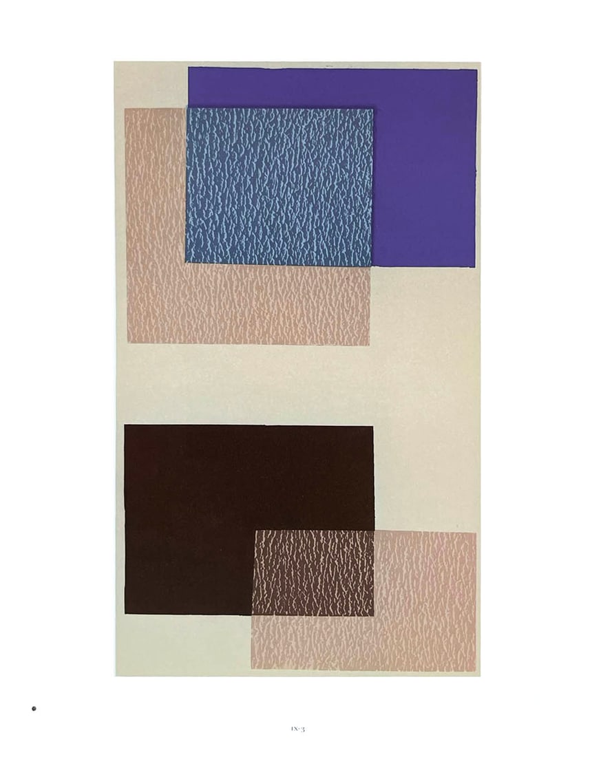 2009 Josef Albers The Interaction of Color Plate IX-3: Artist: Josef Albers Country: Germany-USA Title: Plate IX-3 Paper Size: 13.50 x 10.50 inches on Munken Print Cream Printed: 2009 Graphicom, Italy, specializing in high-quality printing. Marks: Not