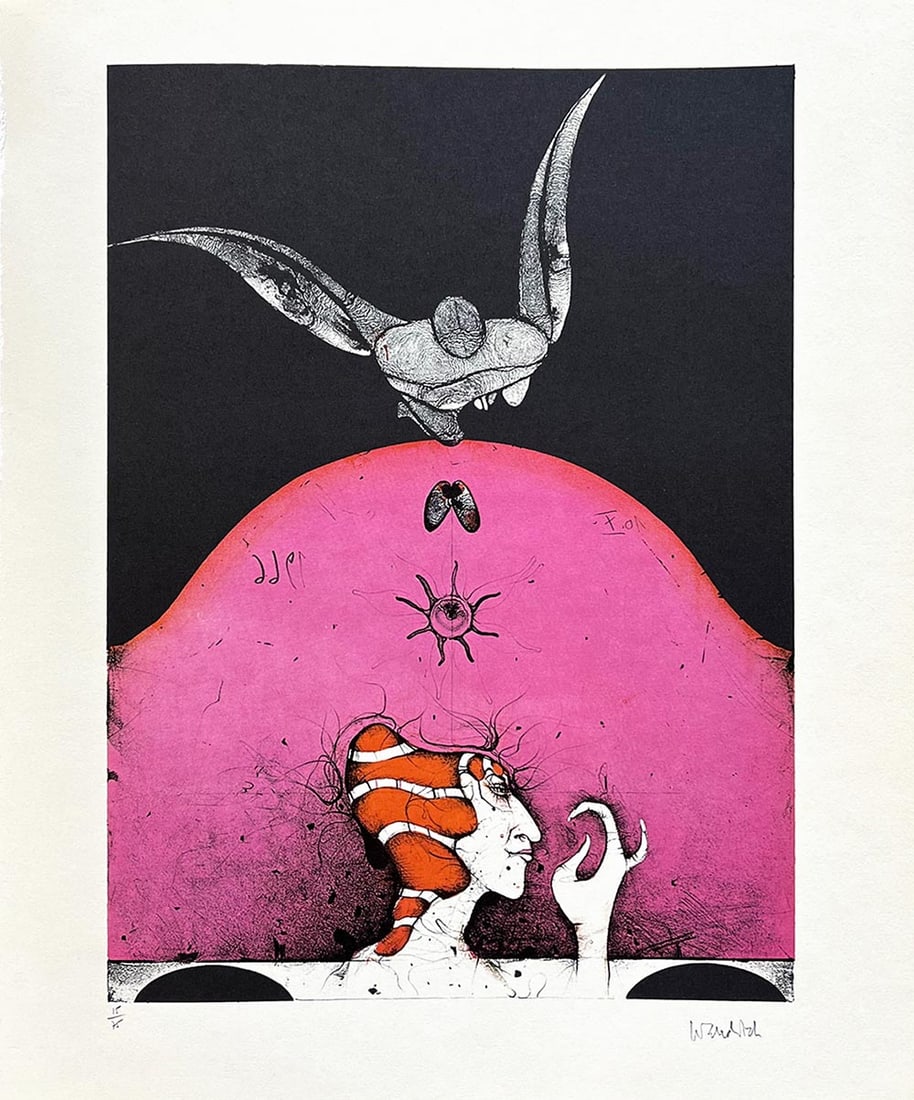 Paul Wunderlich 21 Viens Mon Ange: Paul Wunderlich Country: Germany Title: Viens Mon Ange - 21 Medium: Photogravure Marks: Signed and numbered in the plate Printed: 1974 by Atesa S.A, Geneve Paper: Heavy matte paper size 14 x 11.50